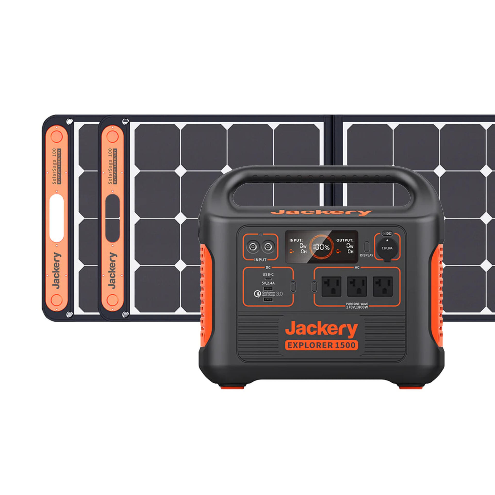 Jackery Solar Generator 1500, 2xSolarSaga 100W Solar Panel