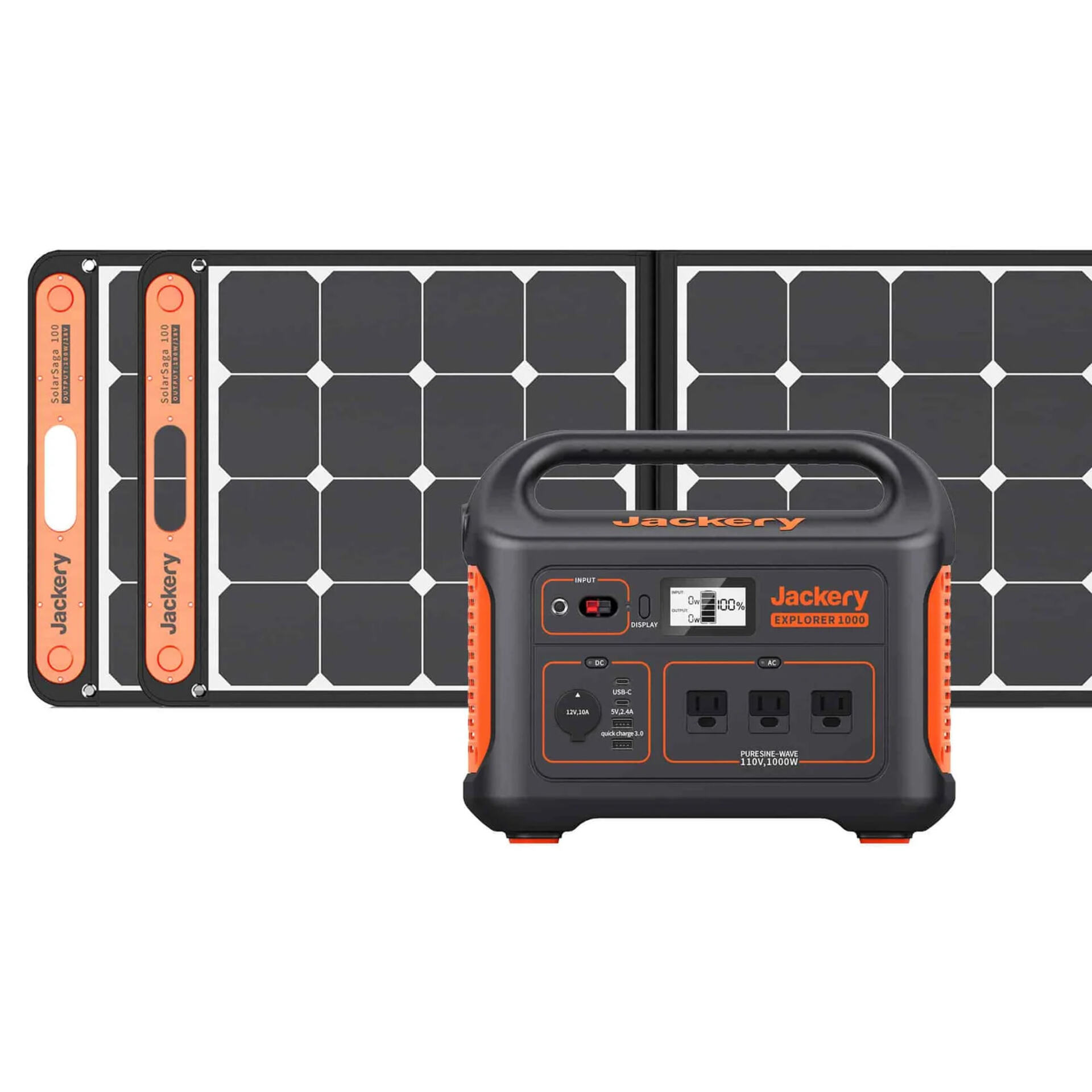 Jackery Solar Generator 1000, 2xSolarSaga 100W Solar Panel