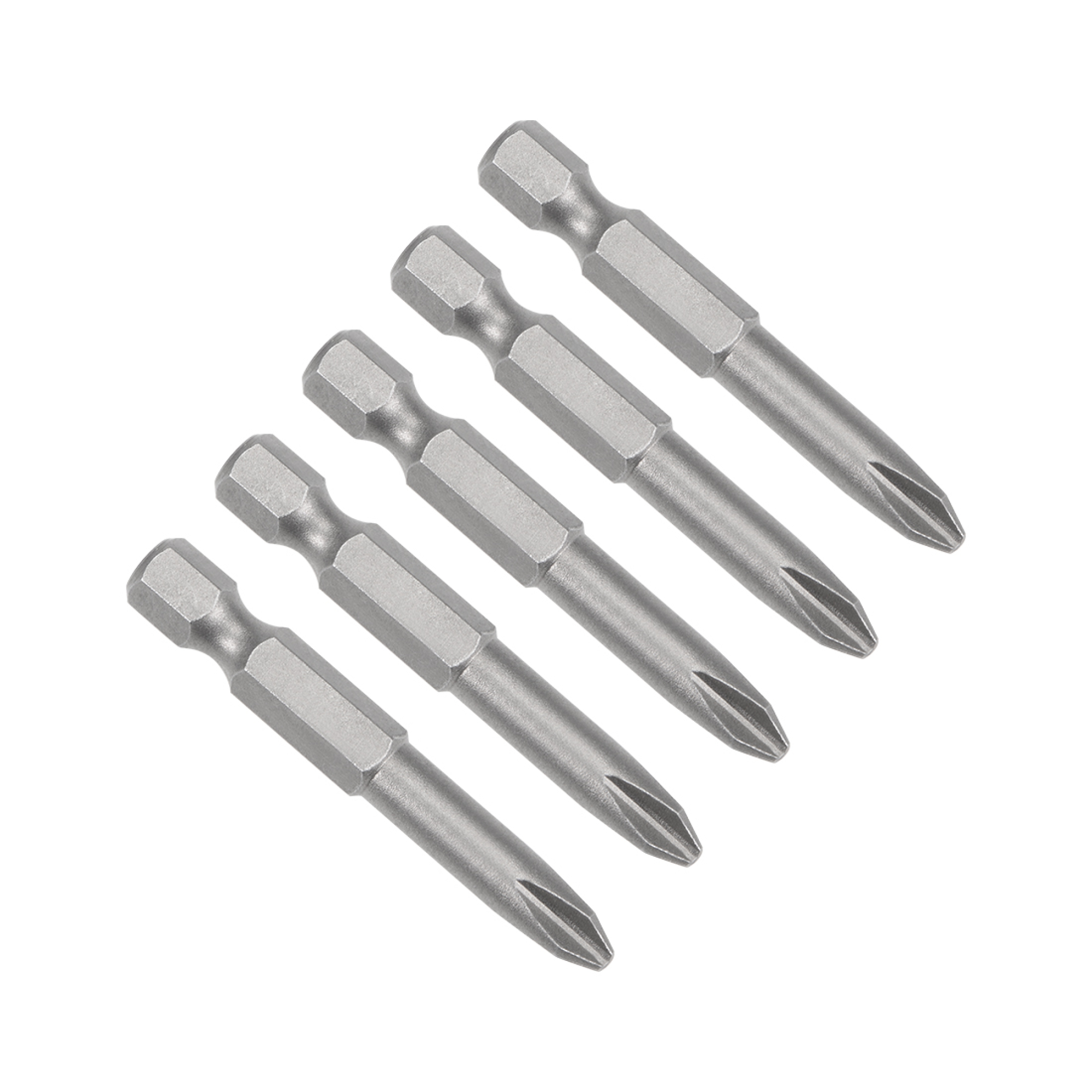 5pcs 6mm PH2 Magnetic Screwdriver Bits Set, 2" Hex