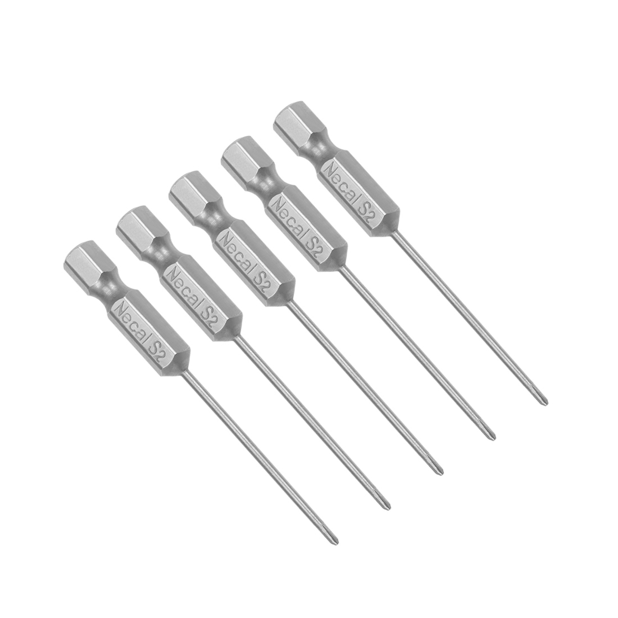 5pcs PH00 1.6mm Mag Phillips Bits, 1/4" Hex 2.56" S2 Tool