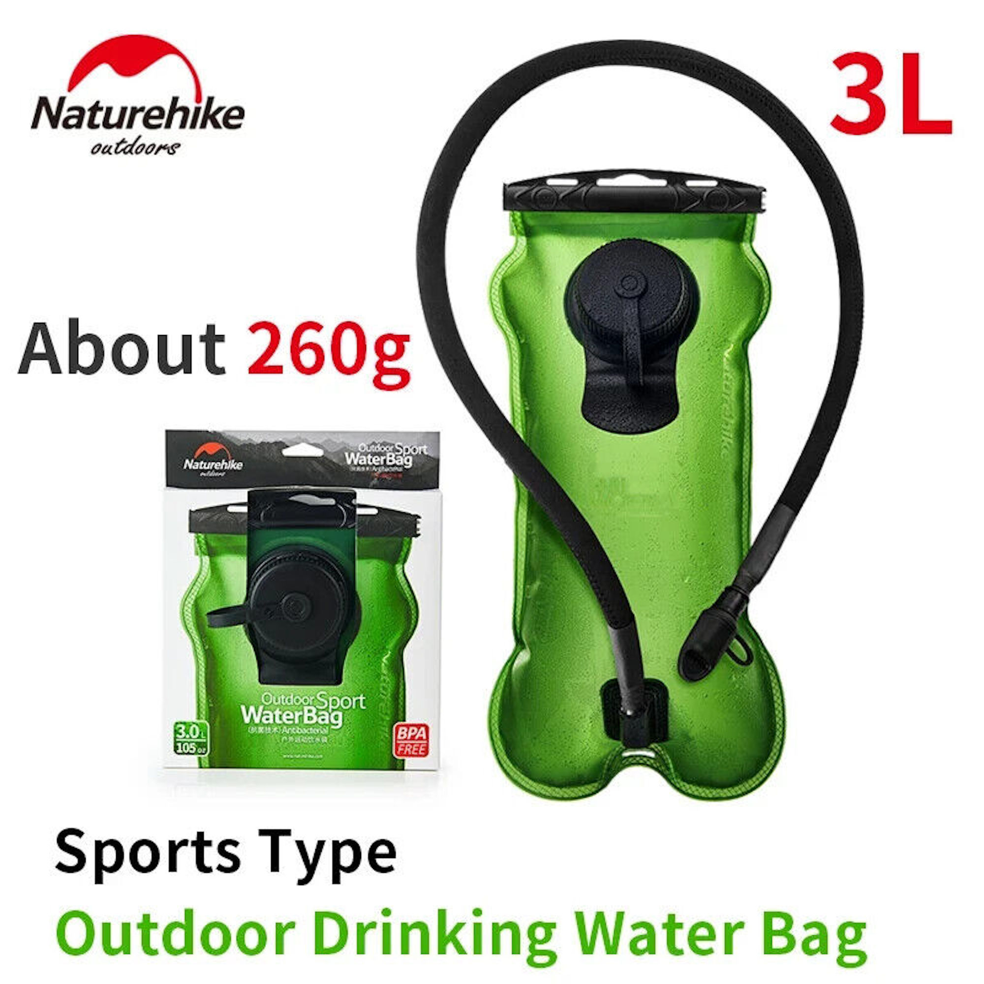 3L Water Bag | Antibacterial Hydration Packs BPA Free