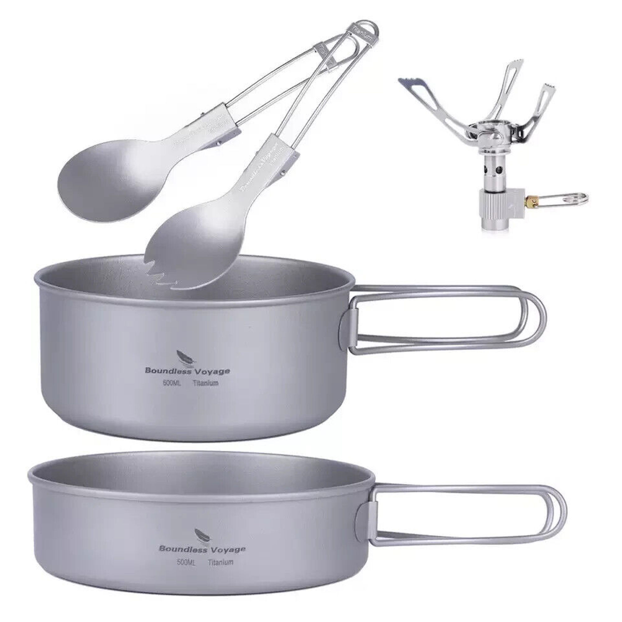 Titanium Ultralight Camping Equipment Stove & Cookware Set