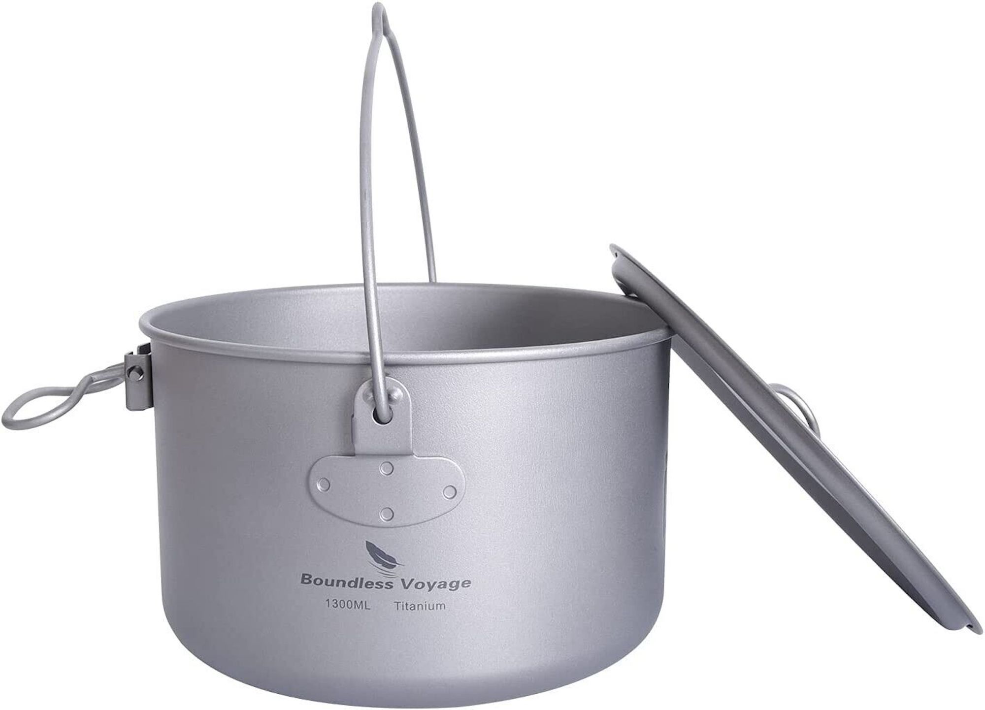 Titanium Ultralight Portable Cooking Pot Cookware 1300ML