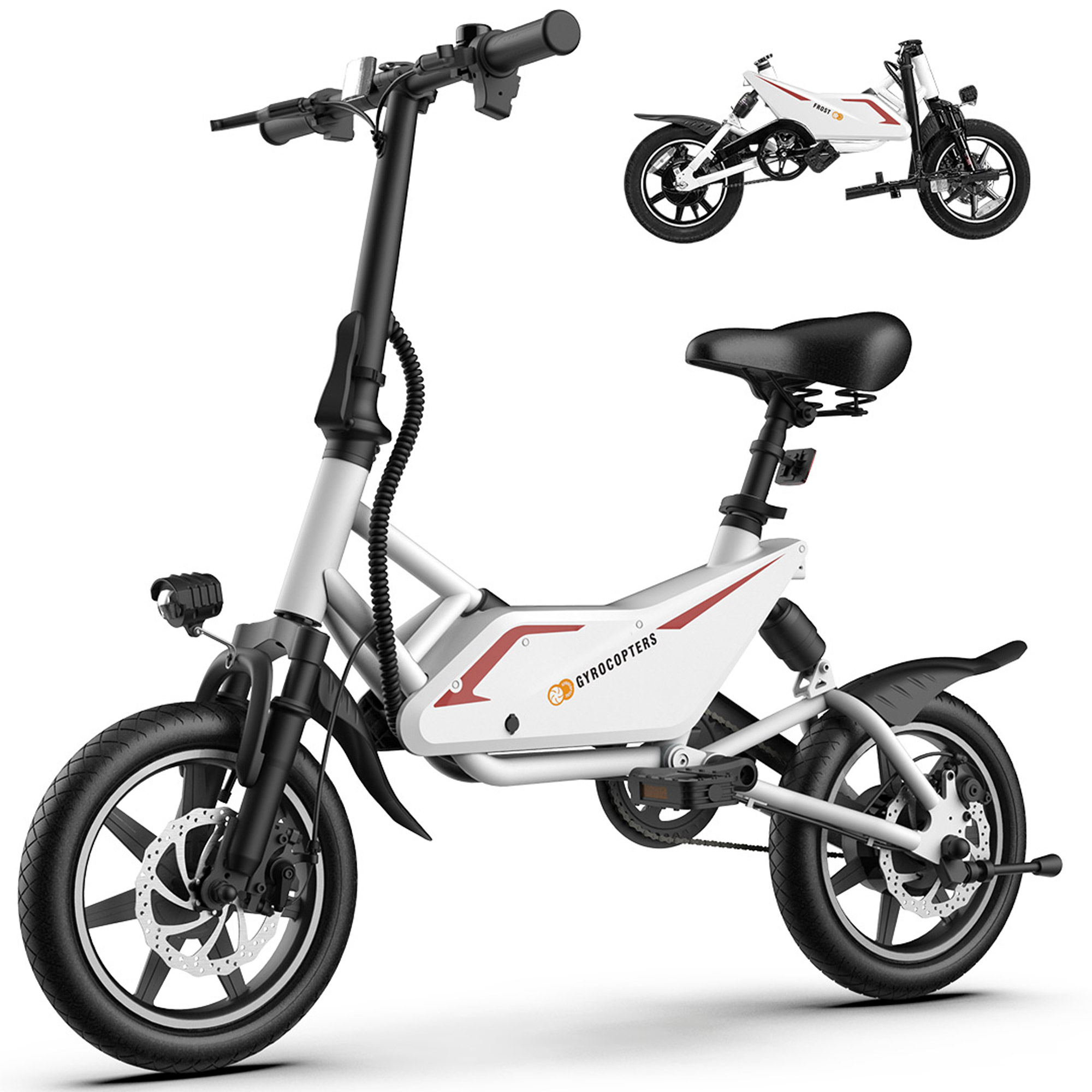 Gyrocopters Frost Electric City Bike, 350 W, 14" Tires