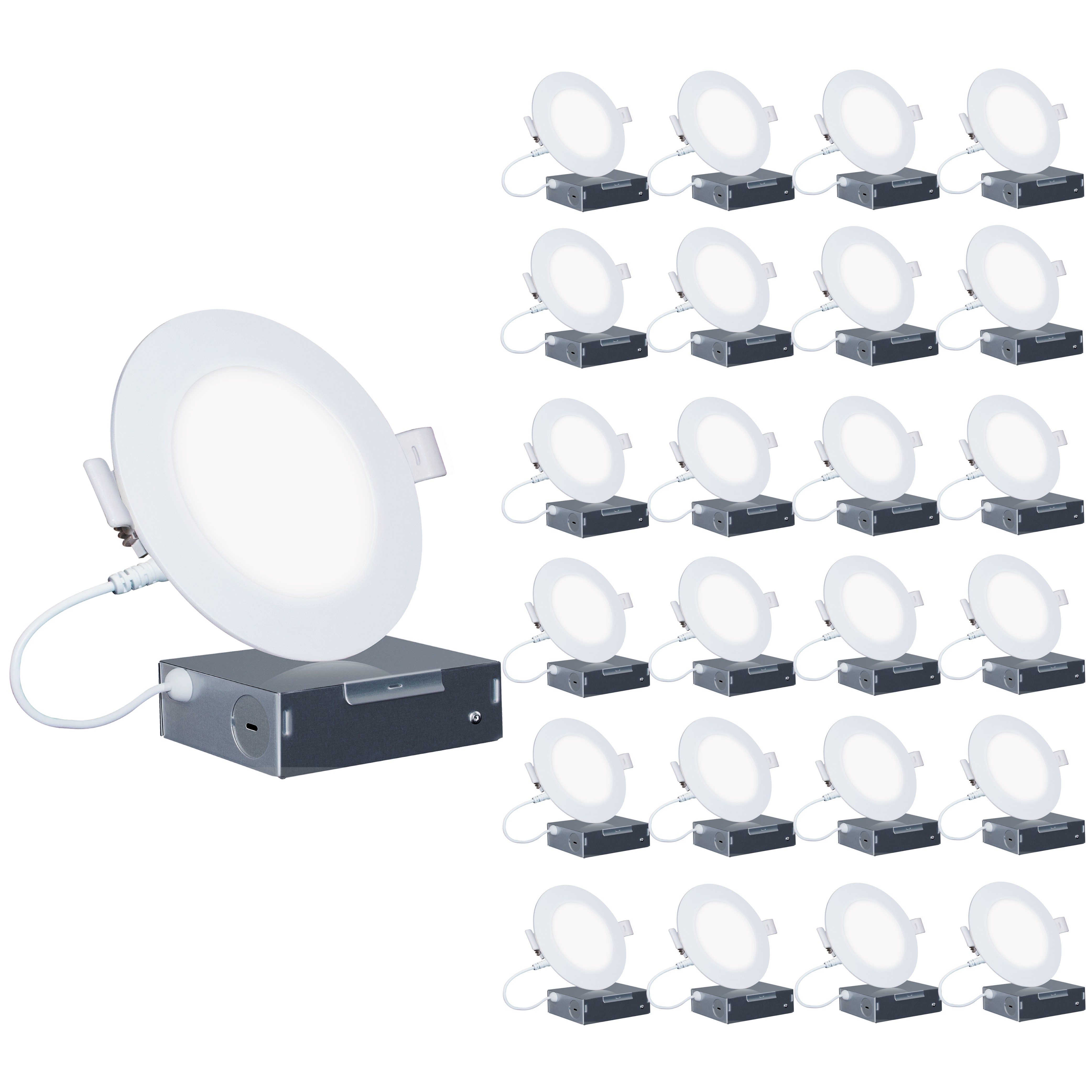 4 In. Wi-Fi Smart Slim Recessed LED Light 9W 810LM 24 Pack