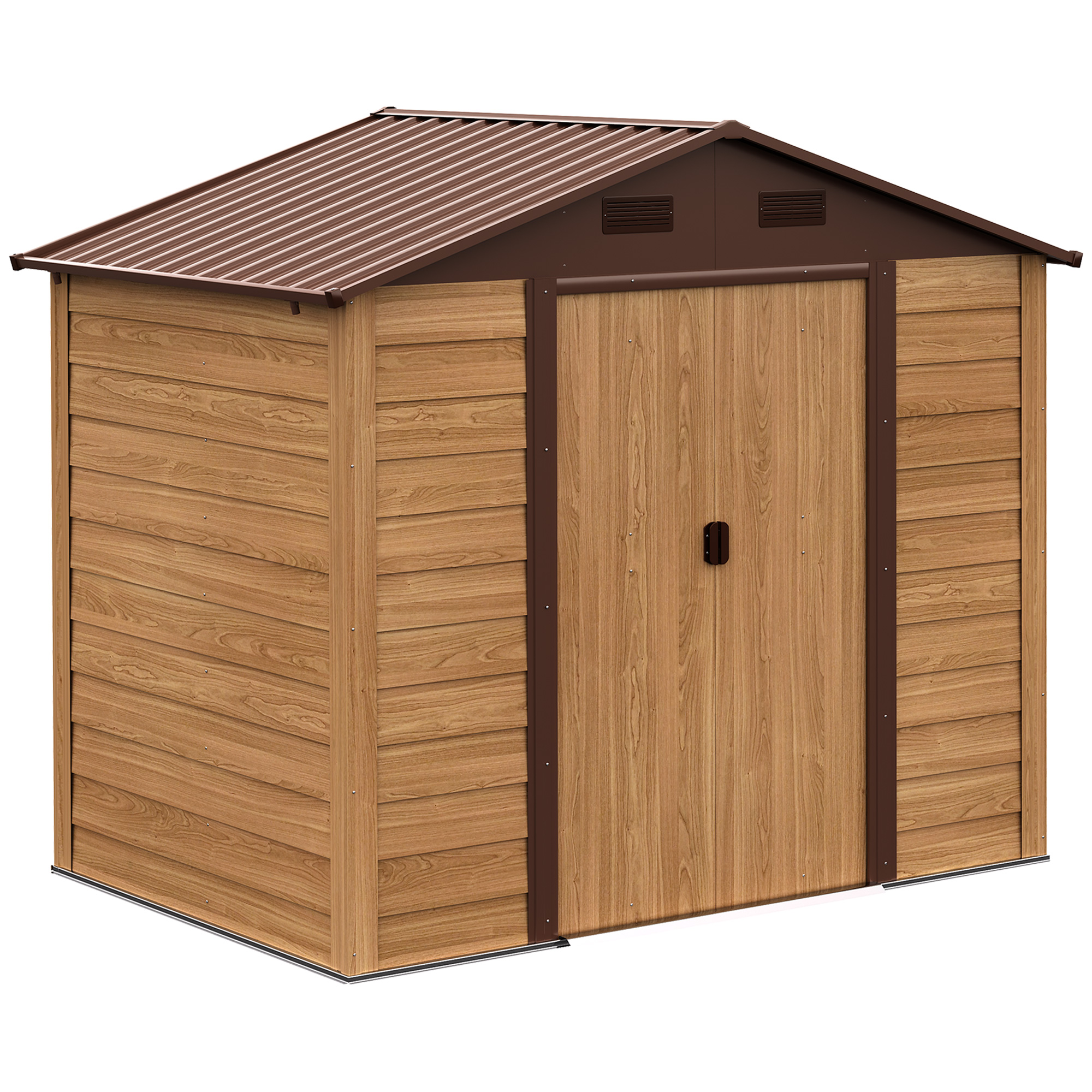 Garden Storage Shed, Brown With Wood Grain