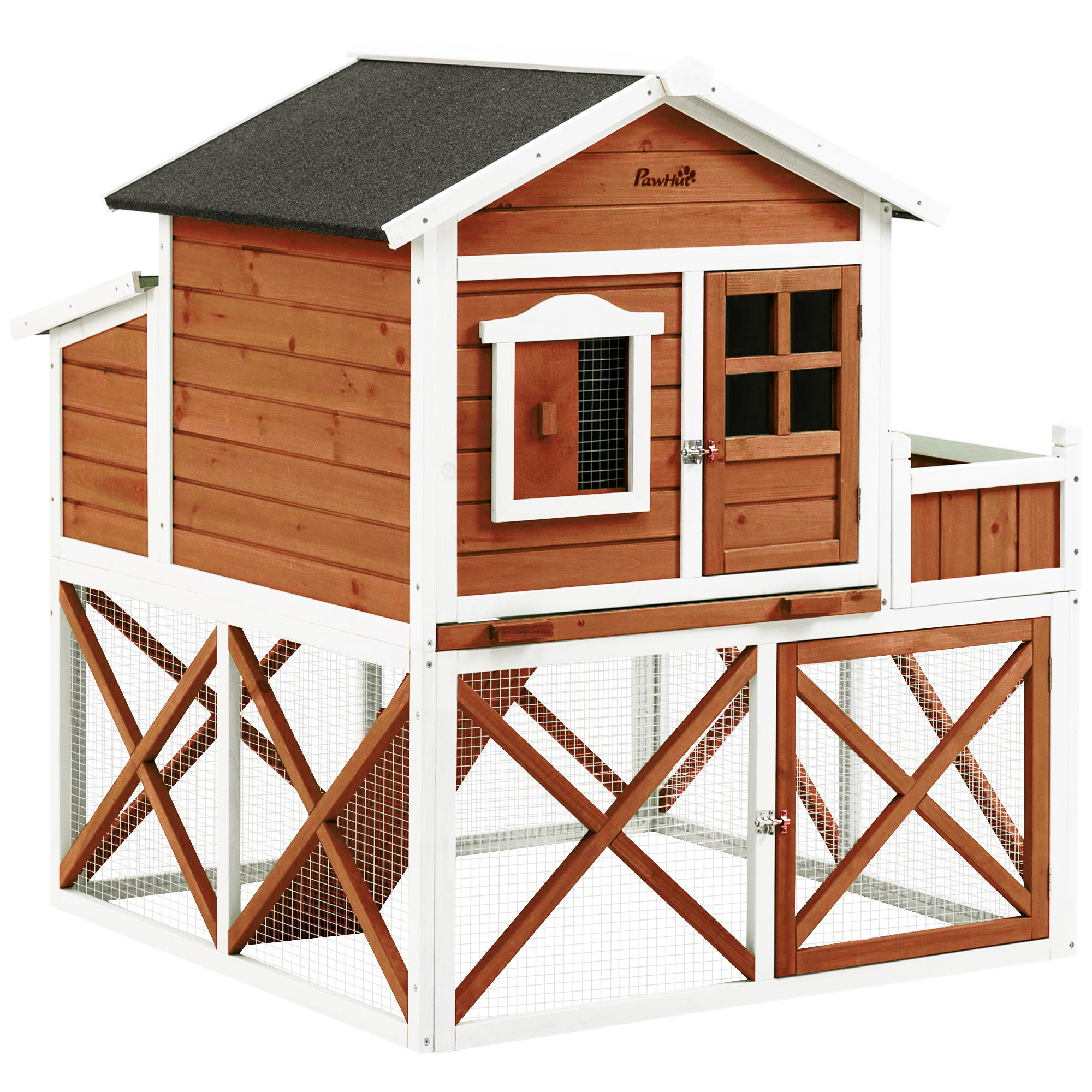 44" Chicken Coop Wooden Hen Run