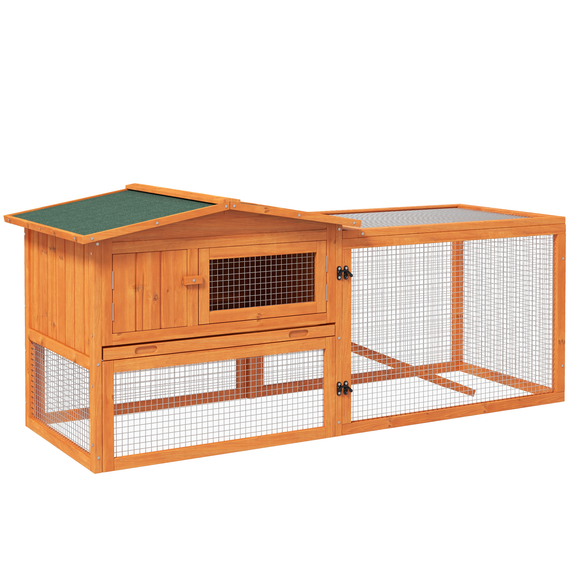 Wooden Rabbit Hutch Cage Bunny House, Blue