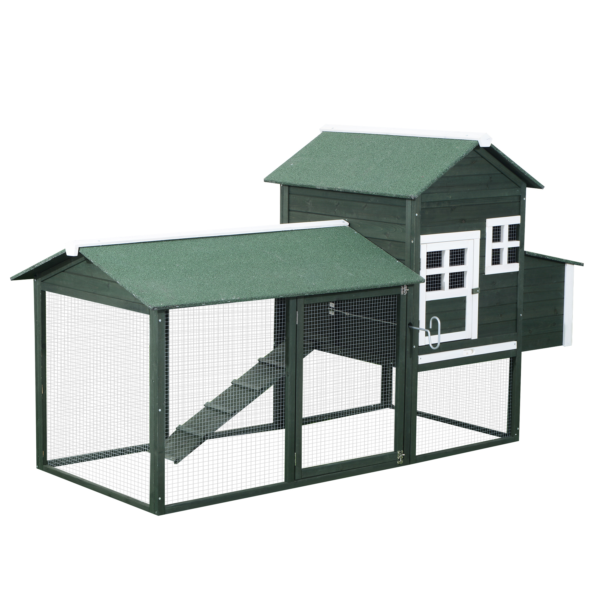 84" Chicken Coop Wooden Hen House Rabbit Hutch Poultry Cage