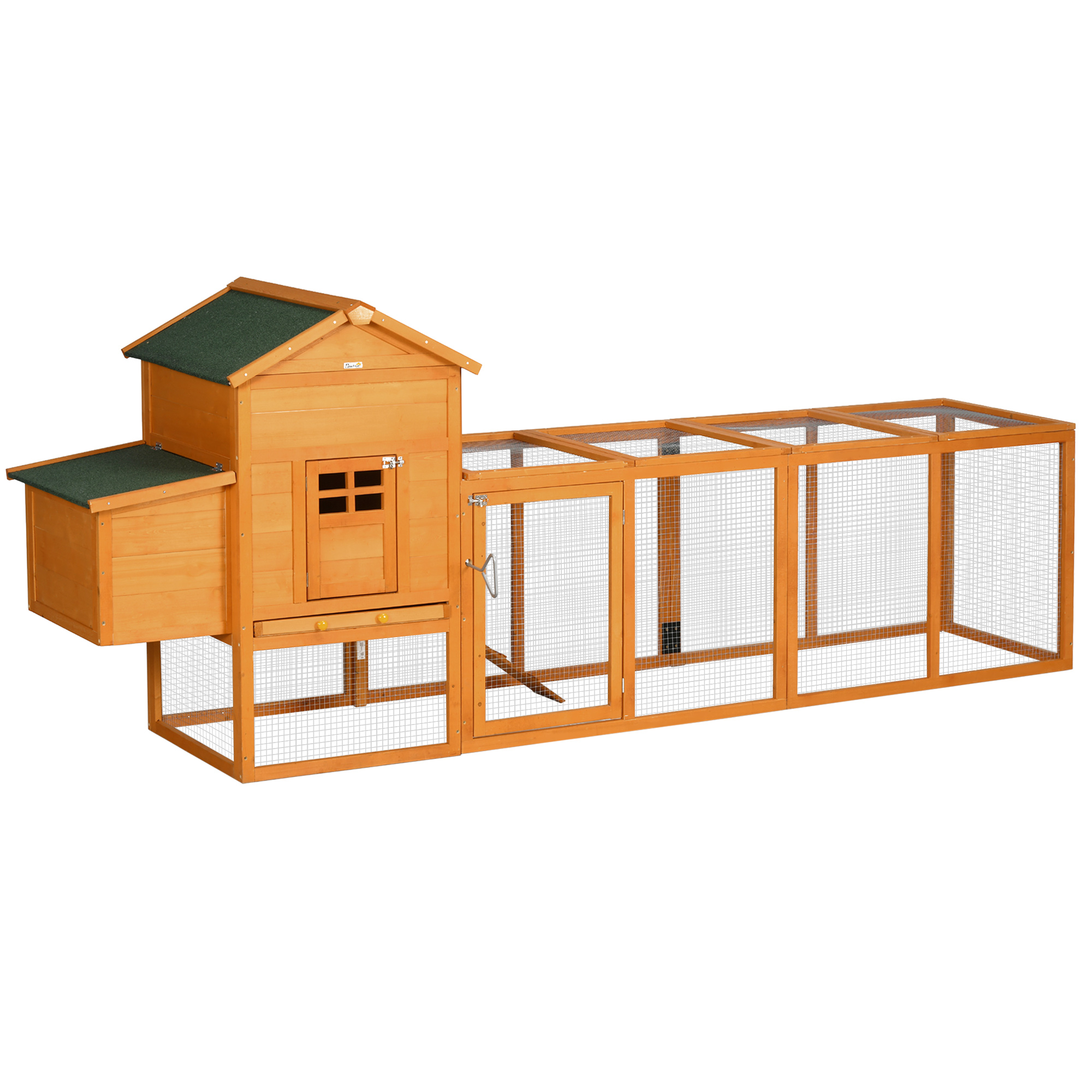 Chicken Coop W/ Extra Large Run Hen House W/ Slide-out Tray