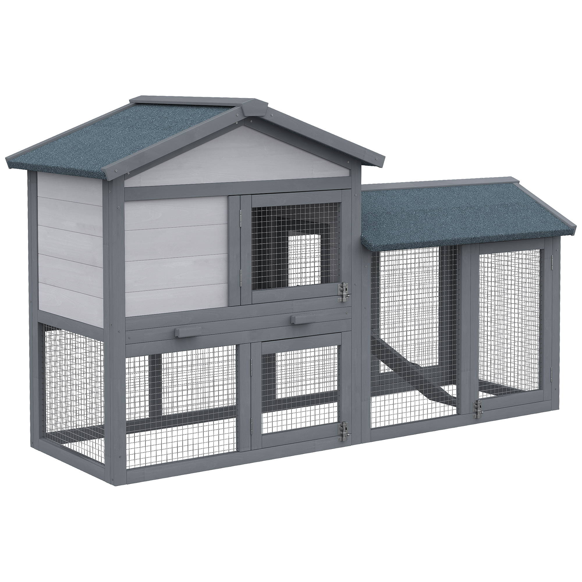 Wood Rabbit Hutch Backyard Bunny Cage Small Animal House