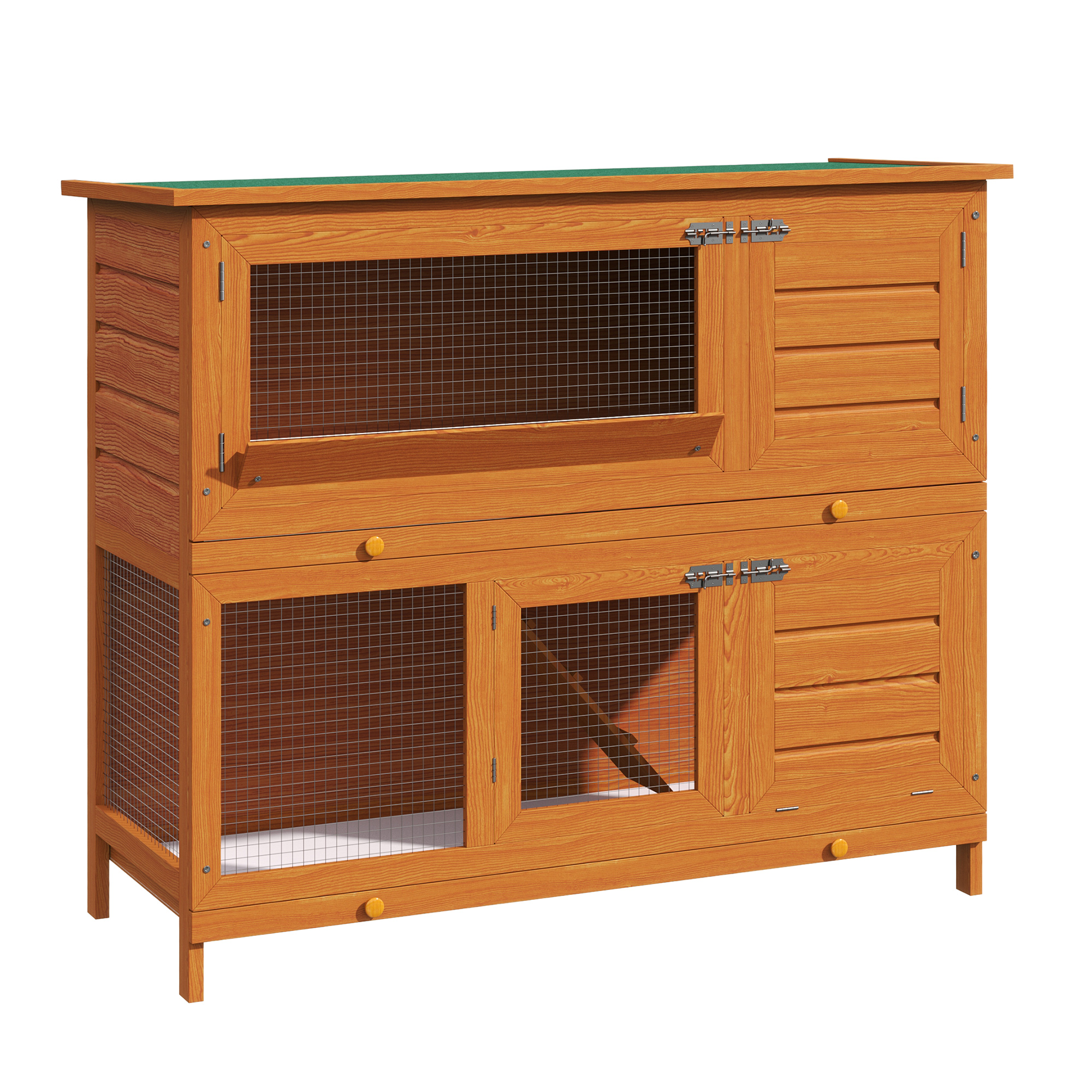 2 Tier Elevated Wooden Rabbit Hutch Bunny House