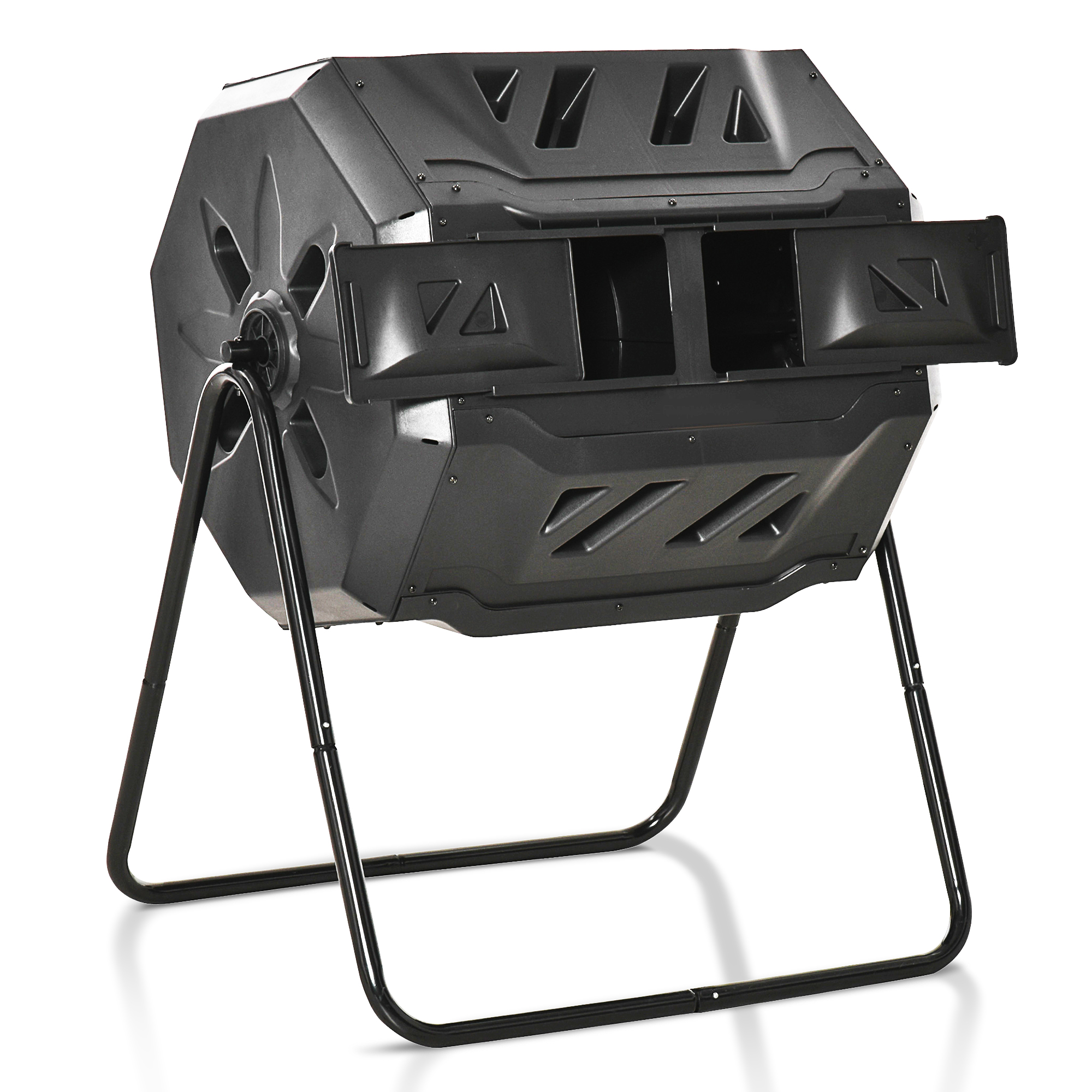 Compost Bin Outdoor Dual Chamber 360° Rotating Composter