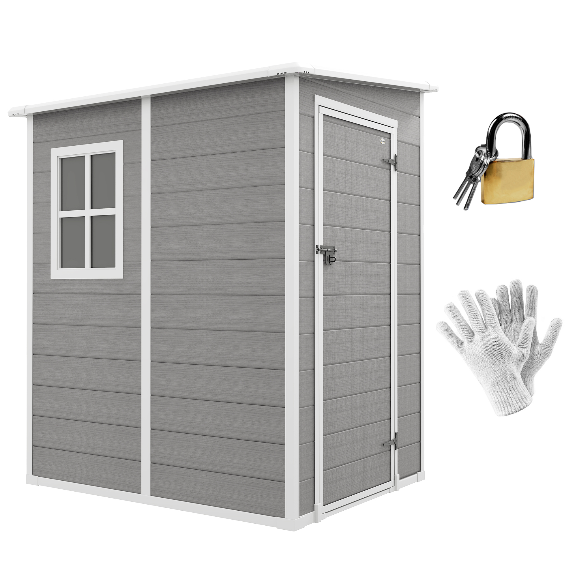 4'x5' Lean to Outdoor Storage Shed Plastic Tool Storage