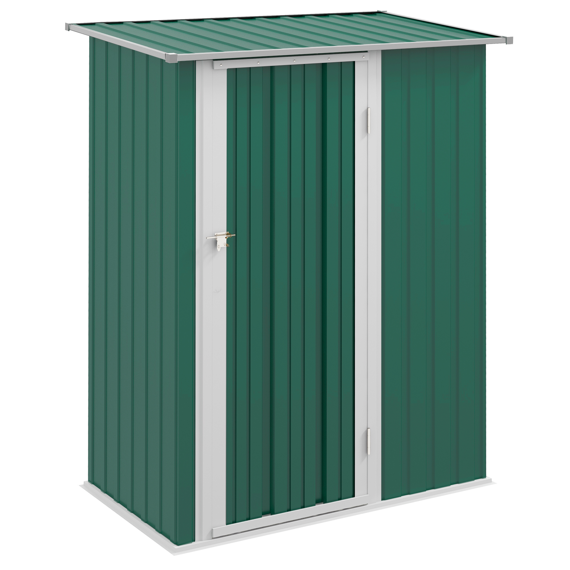 Garden Shed Outdoor Storage Shed w/ Sloped Roof 5x3ft Green