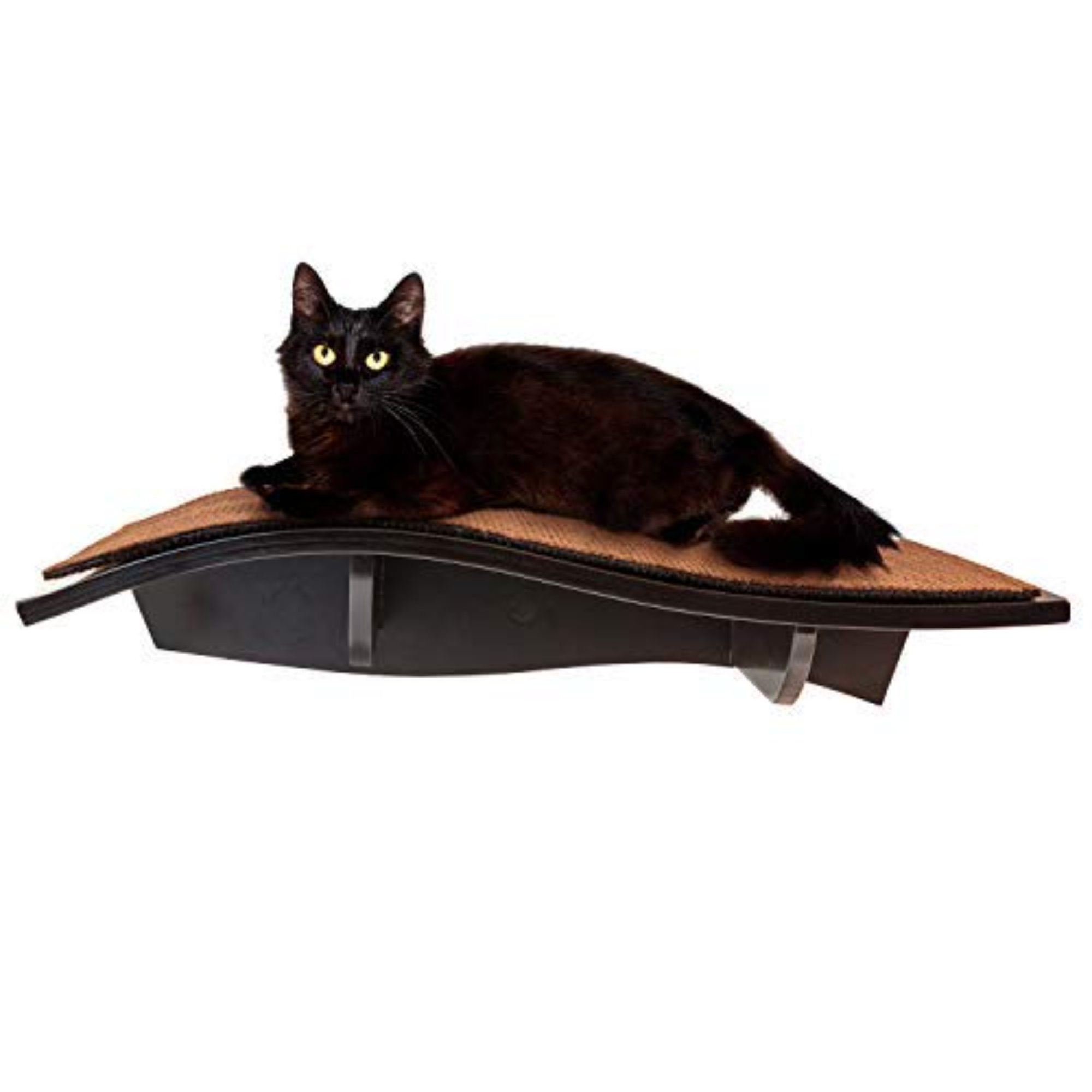 Arf Pets Cat Shelf, Wall-Mounted Curved Wooden Cat Perch