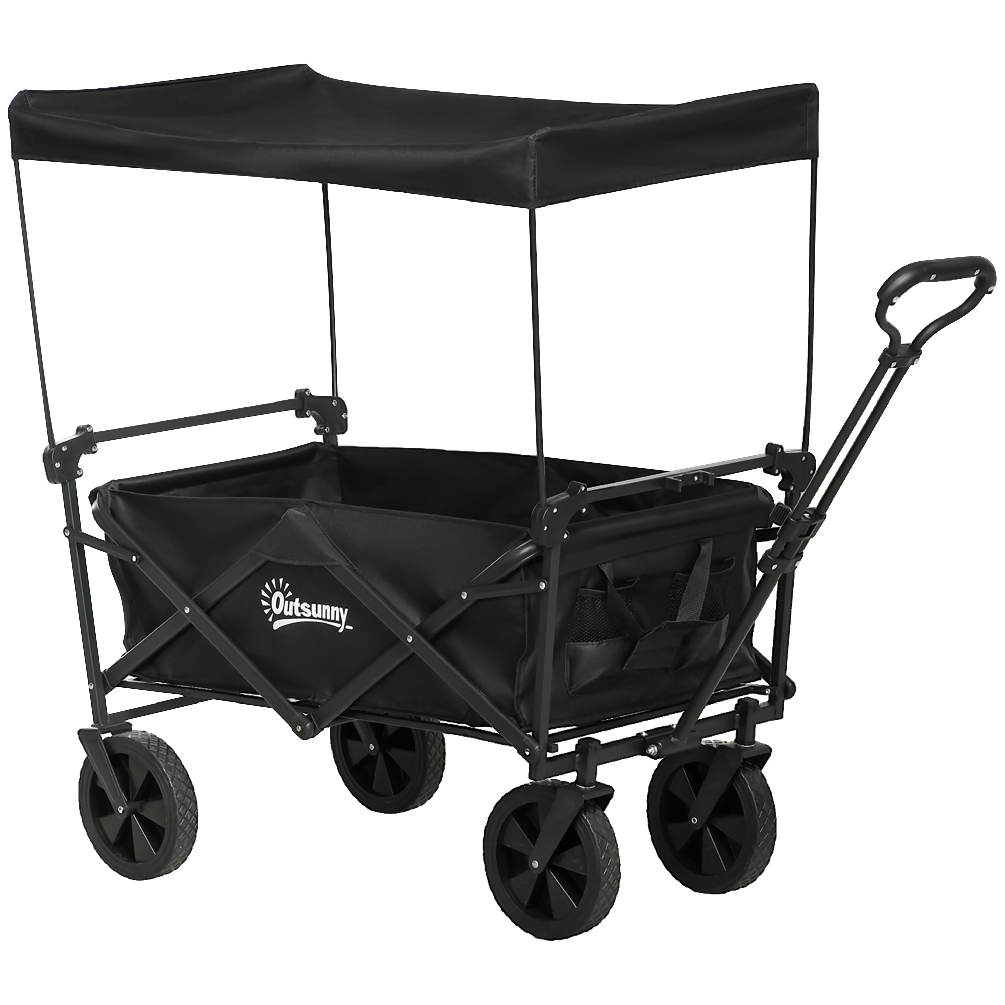 Collapsible Wagon Cart with Removable Canopy, Heavy Duty