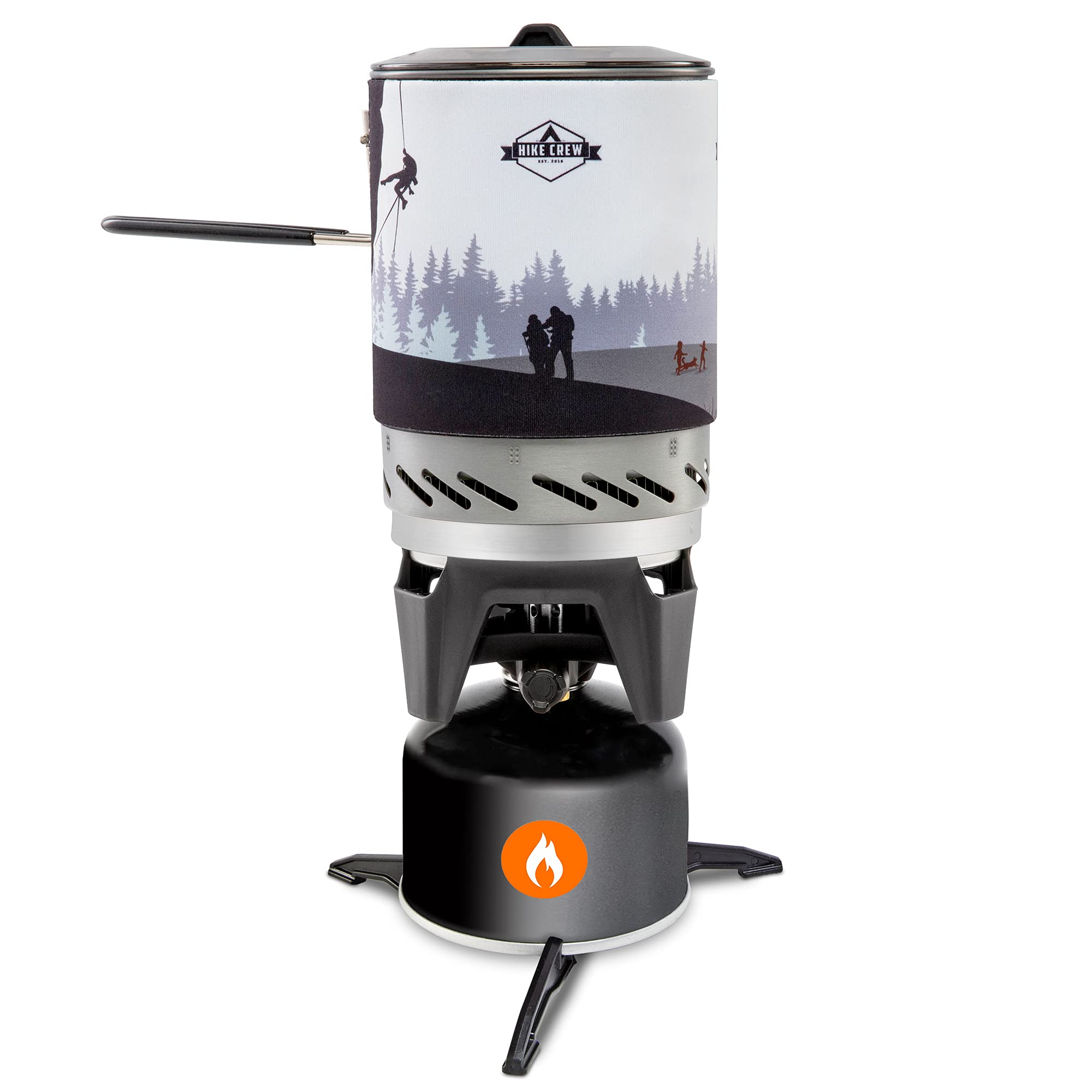 Hike Crew Portable Stove, 1L Pot Propane Stove with Handle