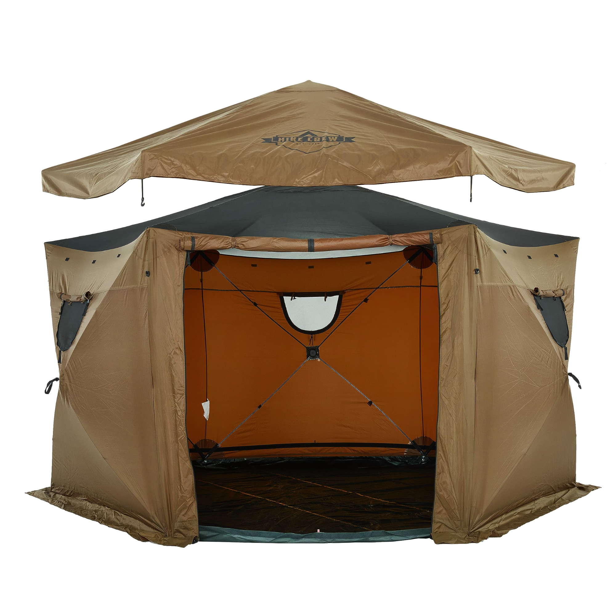 Hike Crew 13x13’ Pop Up Gazebo, 6-Sided Outdoor Tent Canopy