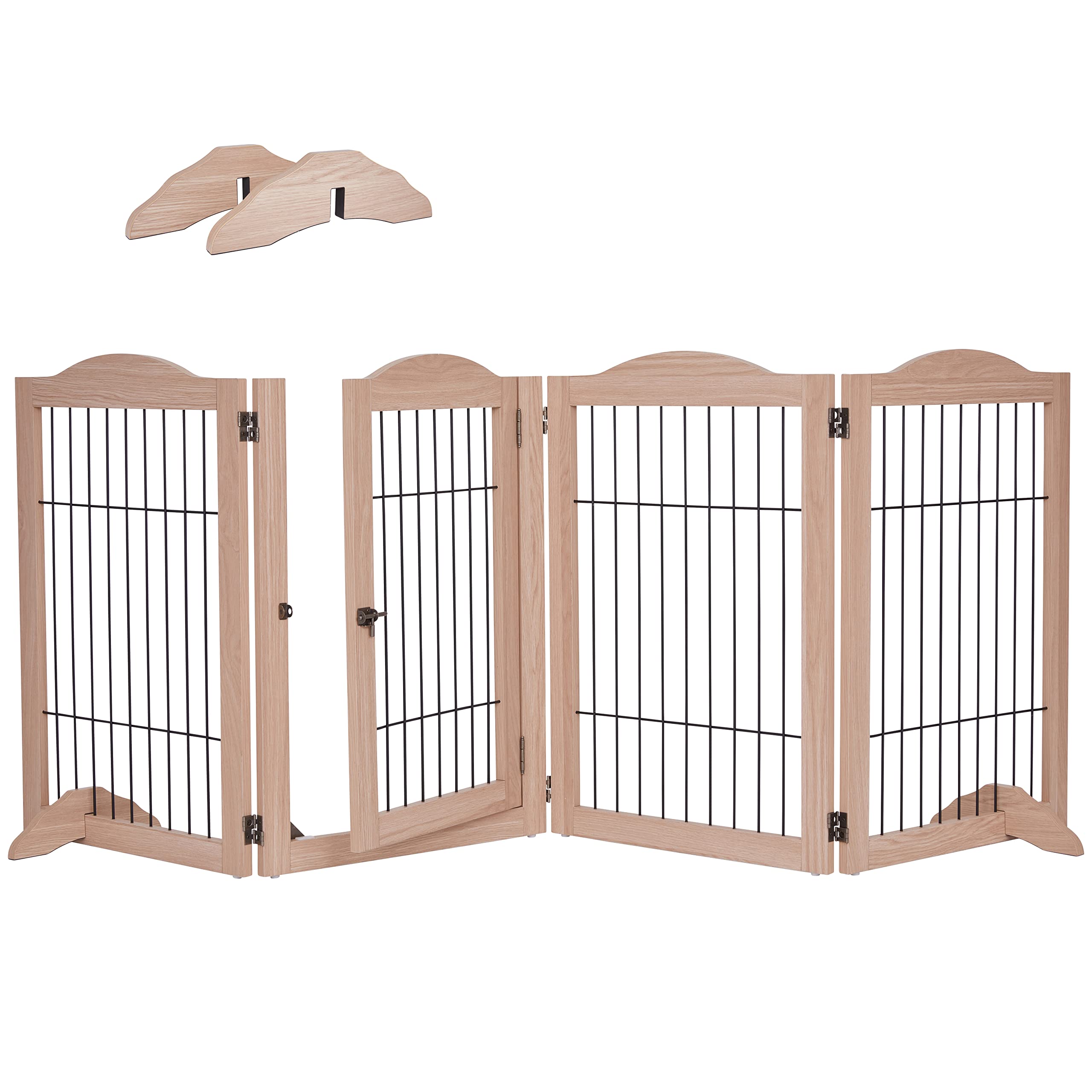Arf Pets Freestanding Dog Gate, 4-Panel Ext, 360° Foldable