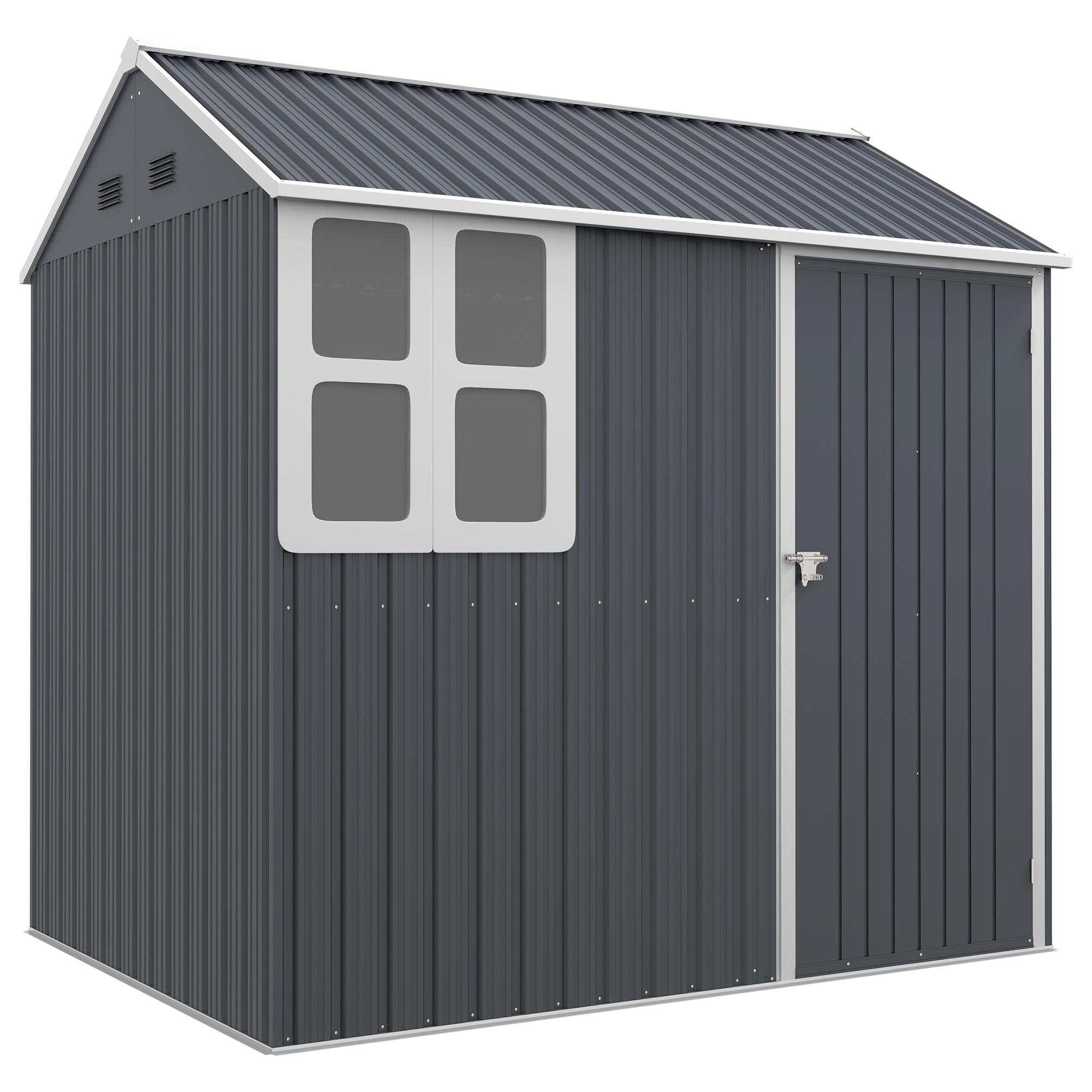 7' x 5.5' Metal Garden Storage Shed with Lockable Door