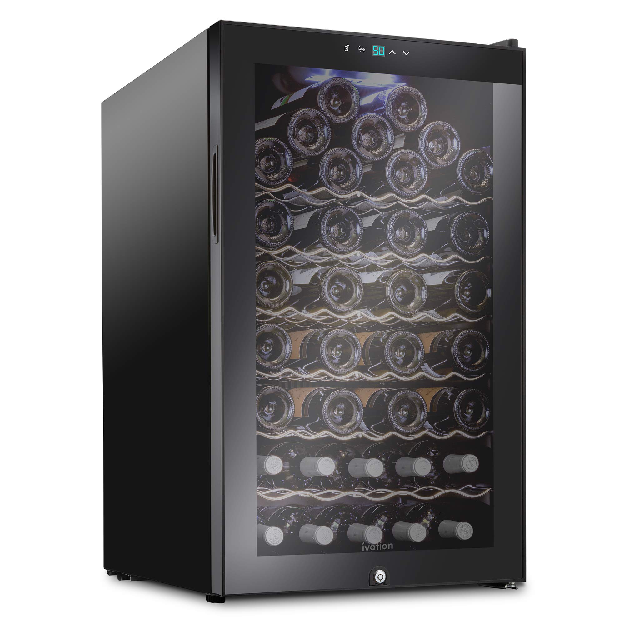 Ivation 51-Bottle Freestanding Wine Cooler with Lock