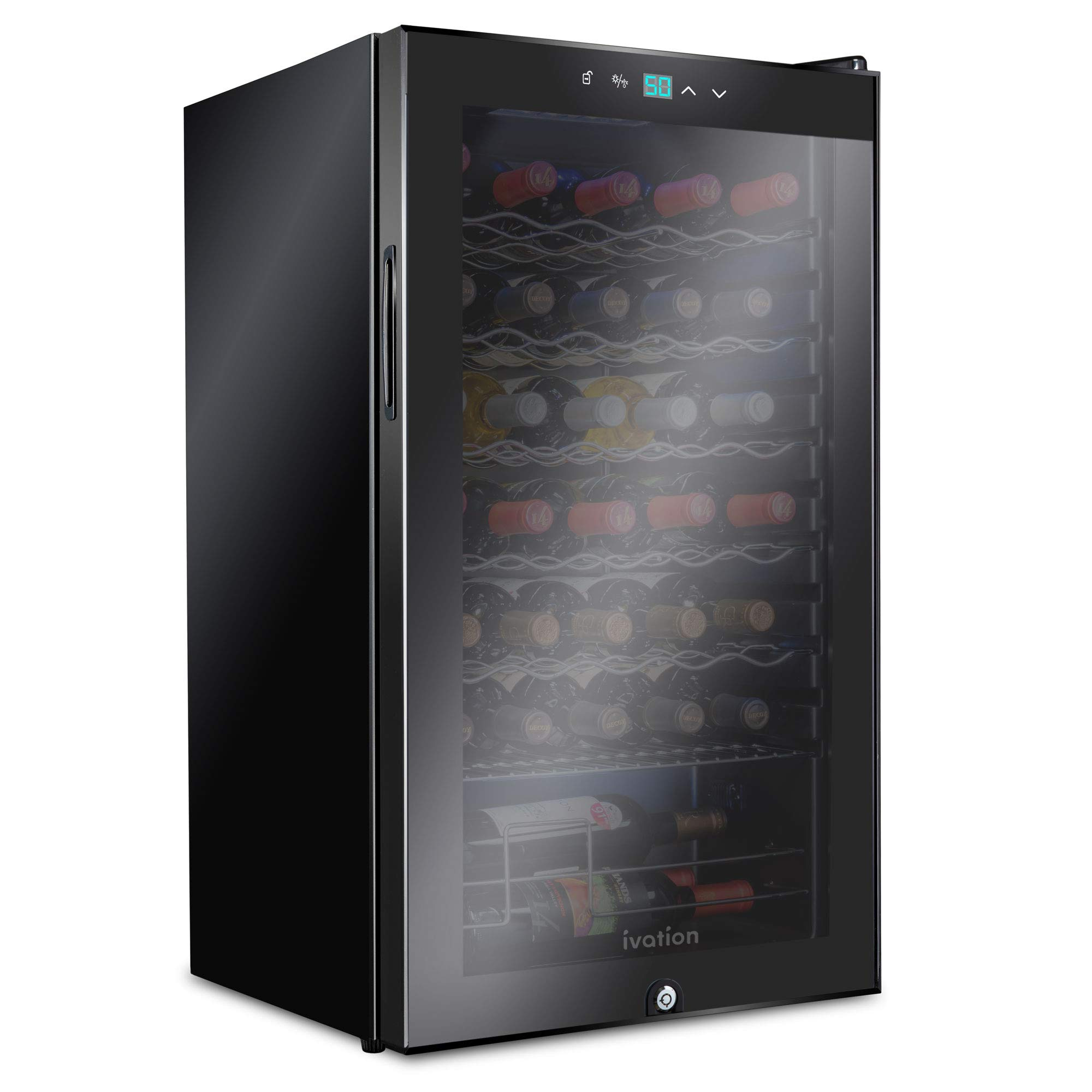 Ivation 34-Bottle Freestanding Wine Cooler with Lock