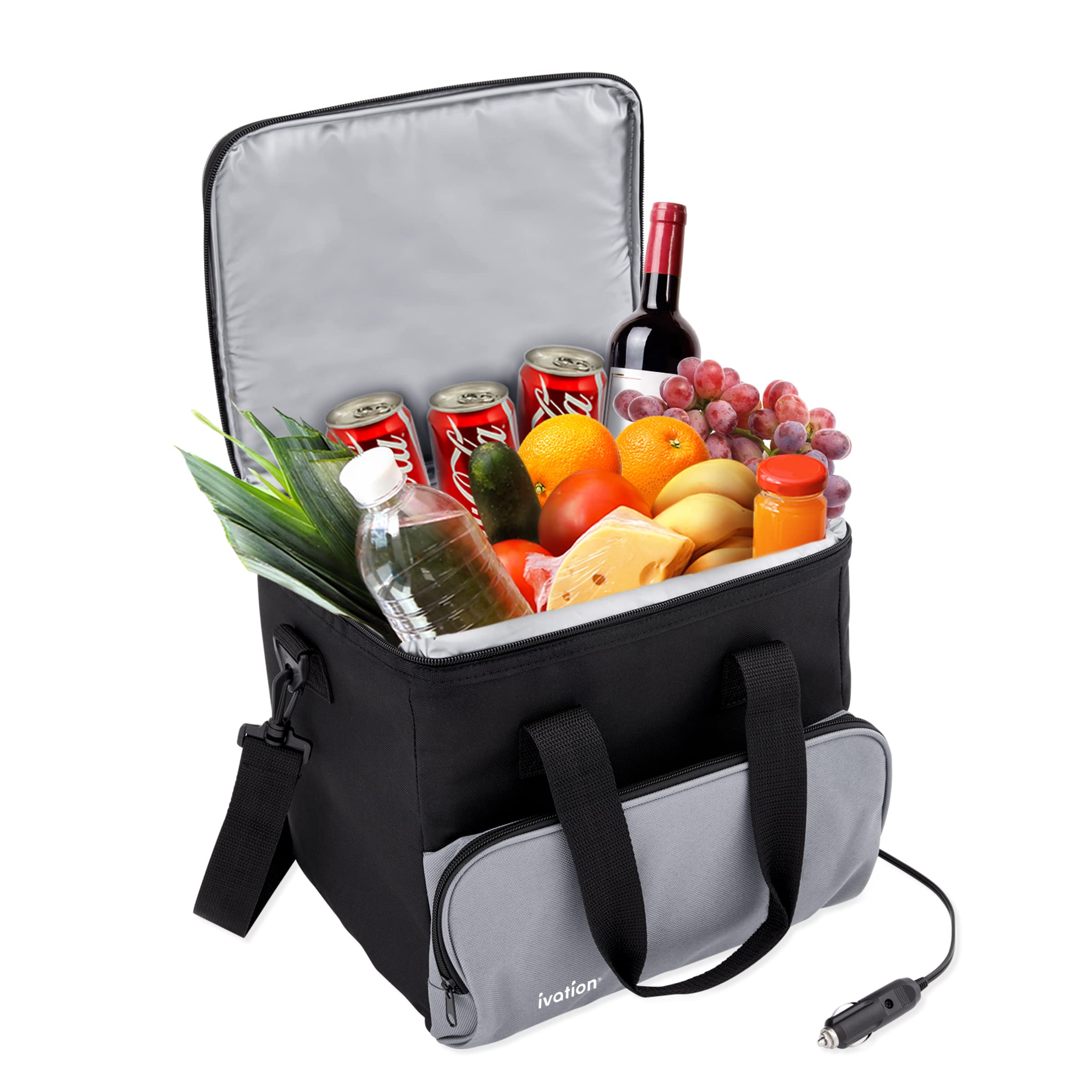 Ivation Electric Cooler Bag, 15L Thermoelectric 12V Cooler