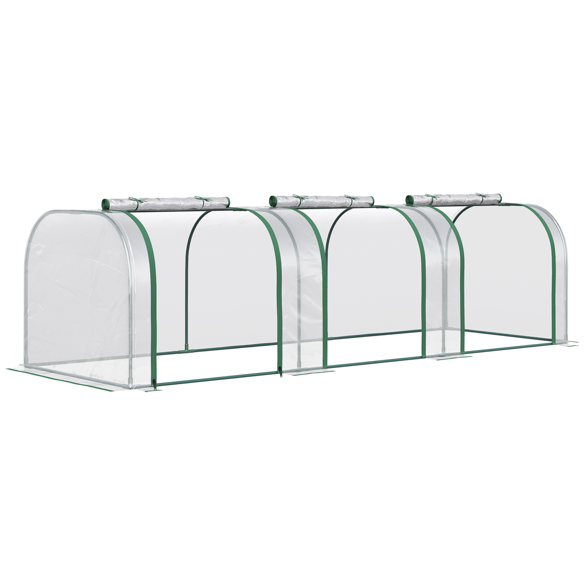 Portable Tunneled Greenhouse with 3 Zippered Doors