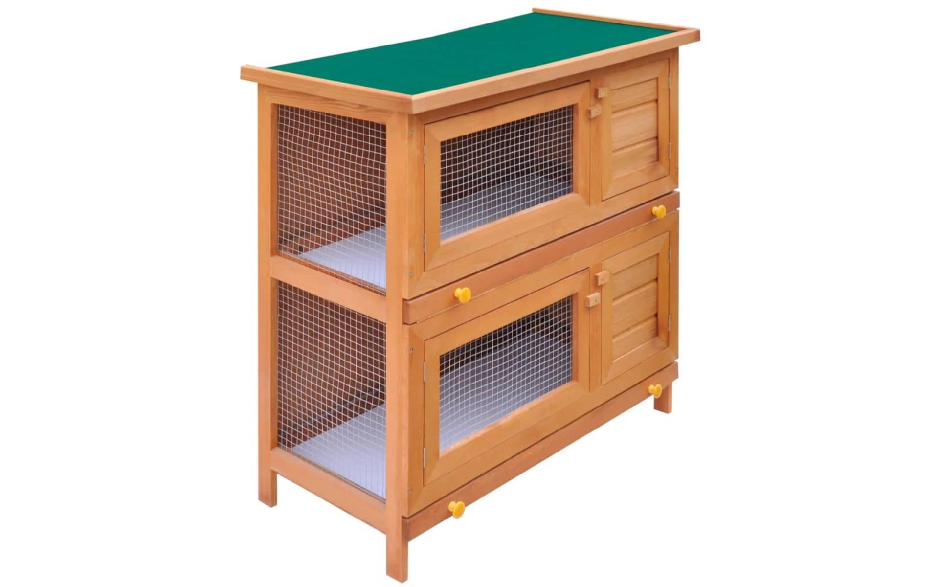 Outdoor hutch Enclosure for small animals 4 doors Wood