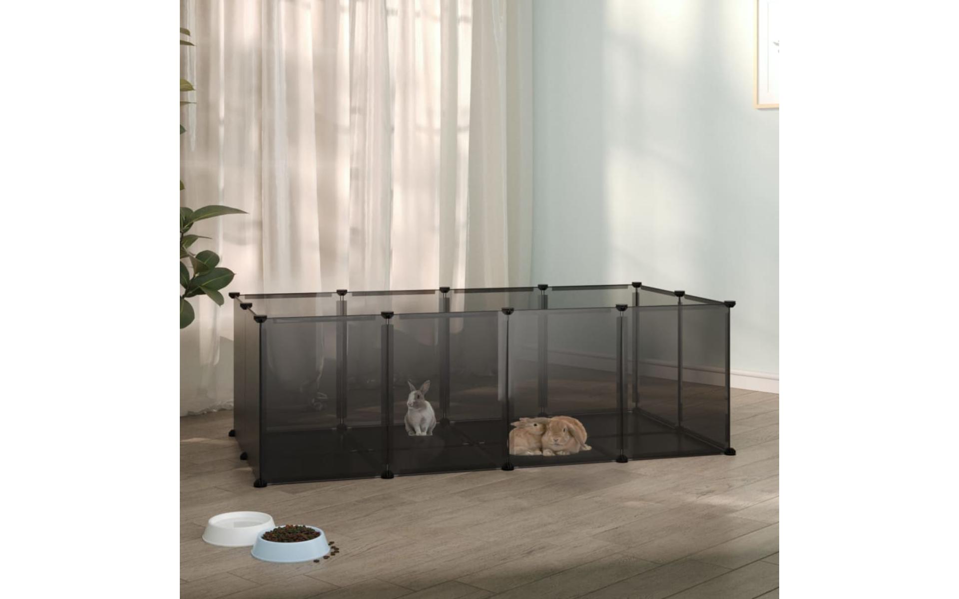 Cage for small animals Black 144x74x46.5 cm PP and Steel