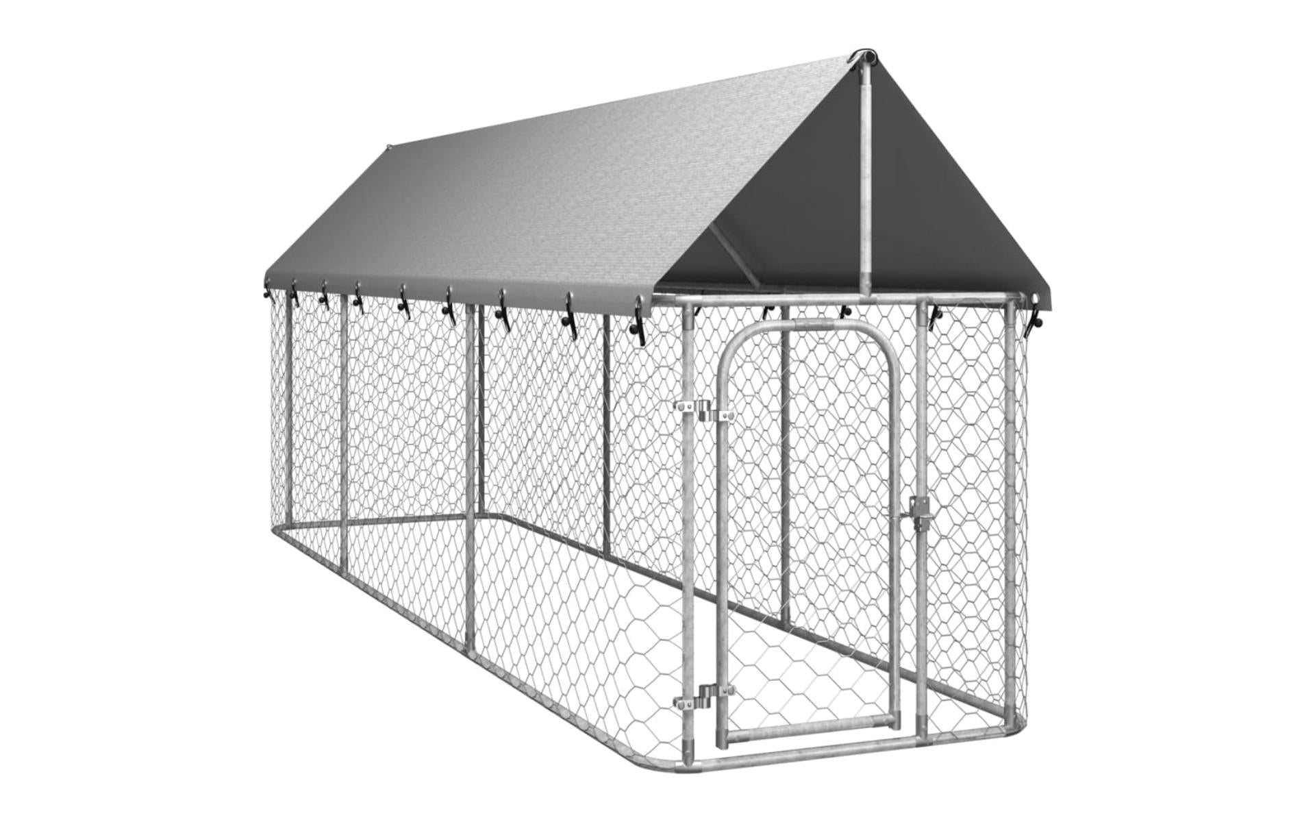 Outdoor kennel with roof 400x100x150 cm