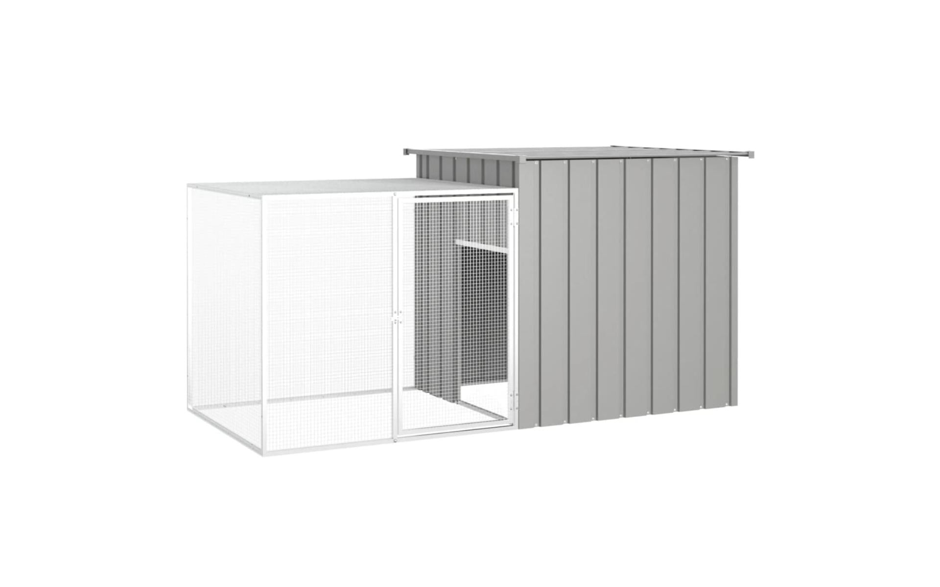 Chicken cage Gray 200x91x100 cm Galvanized steel