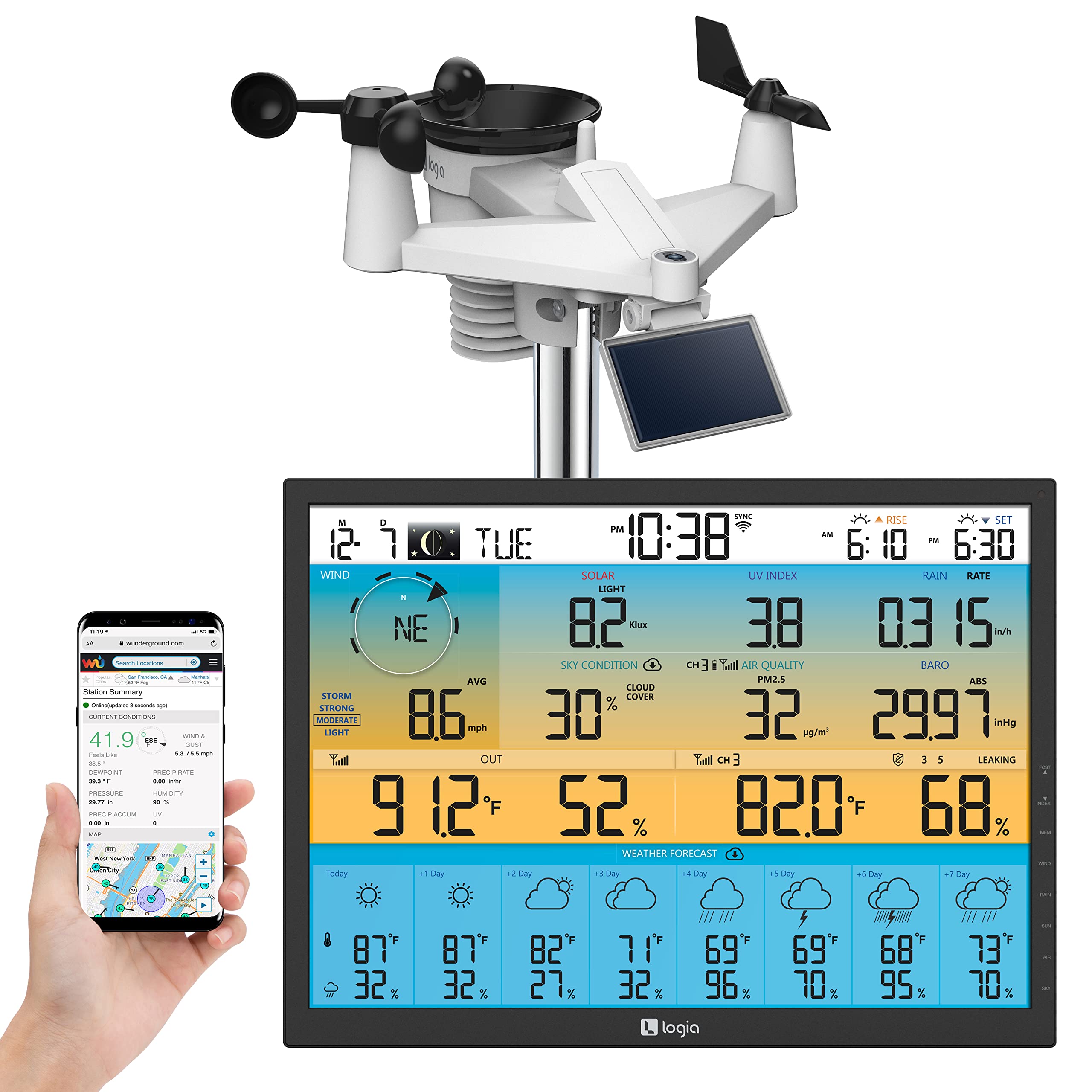 Logia 7-in-1 Wireless Weather Station with Wi-Fi & Solar