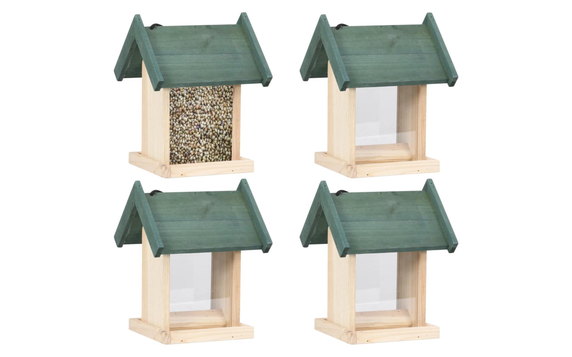 Bird feeders 4 pcs Fir wood