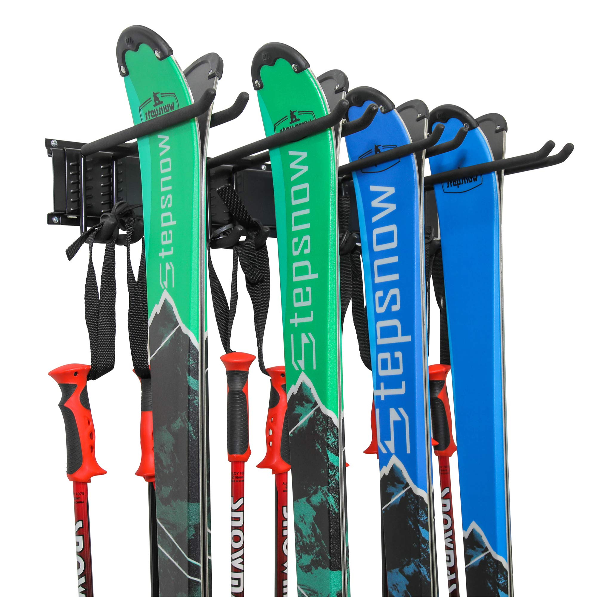 RaxGo Ski Rack & Snowboard Rack Holds 4 Pairs of Skis