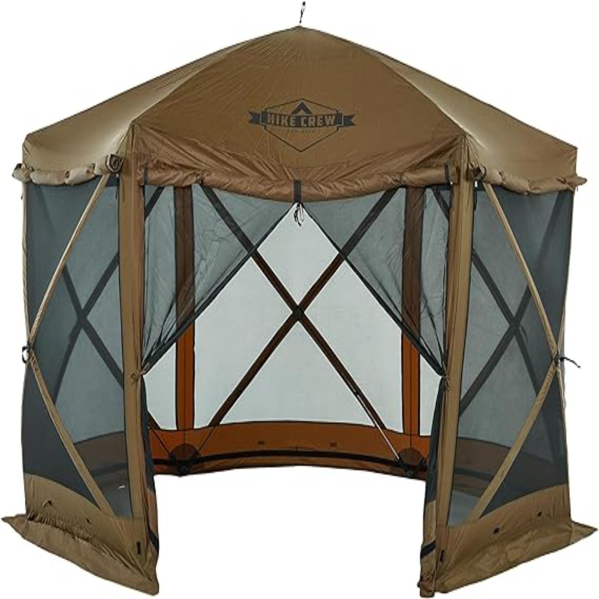 Hike Crew 12’x12’ Pop Up Gazebo, 6-Sided Camping Canopy