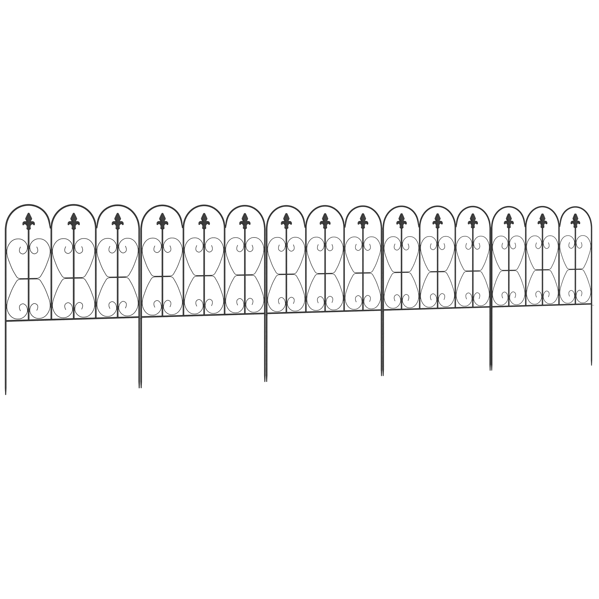 5PCs Garden Fence Panels Animal Barrier, 33" x 10', Black