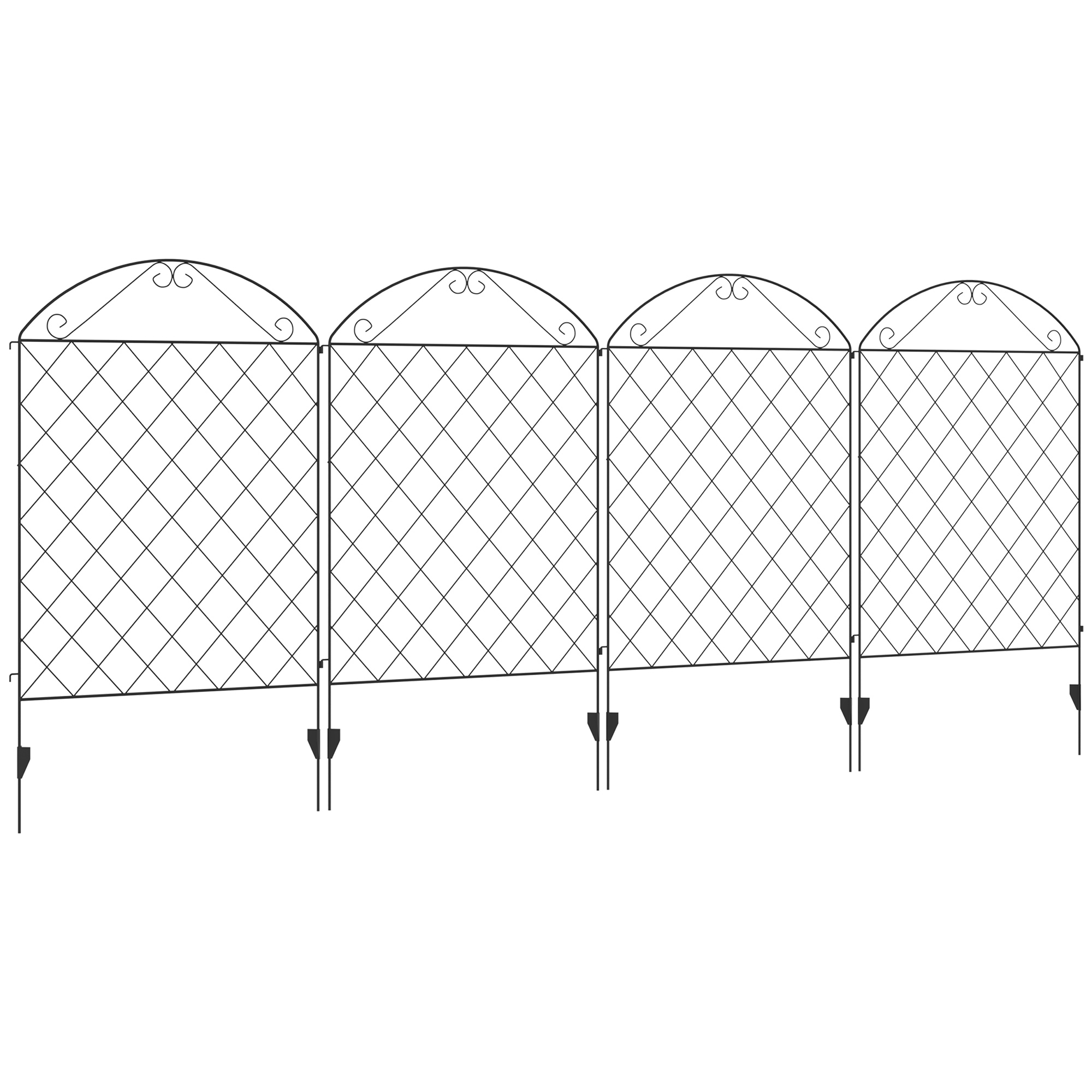 11.5' Garden Fence for Border Edging, 4 Pack, Square Vines