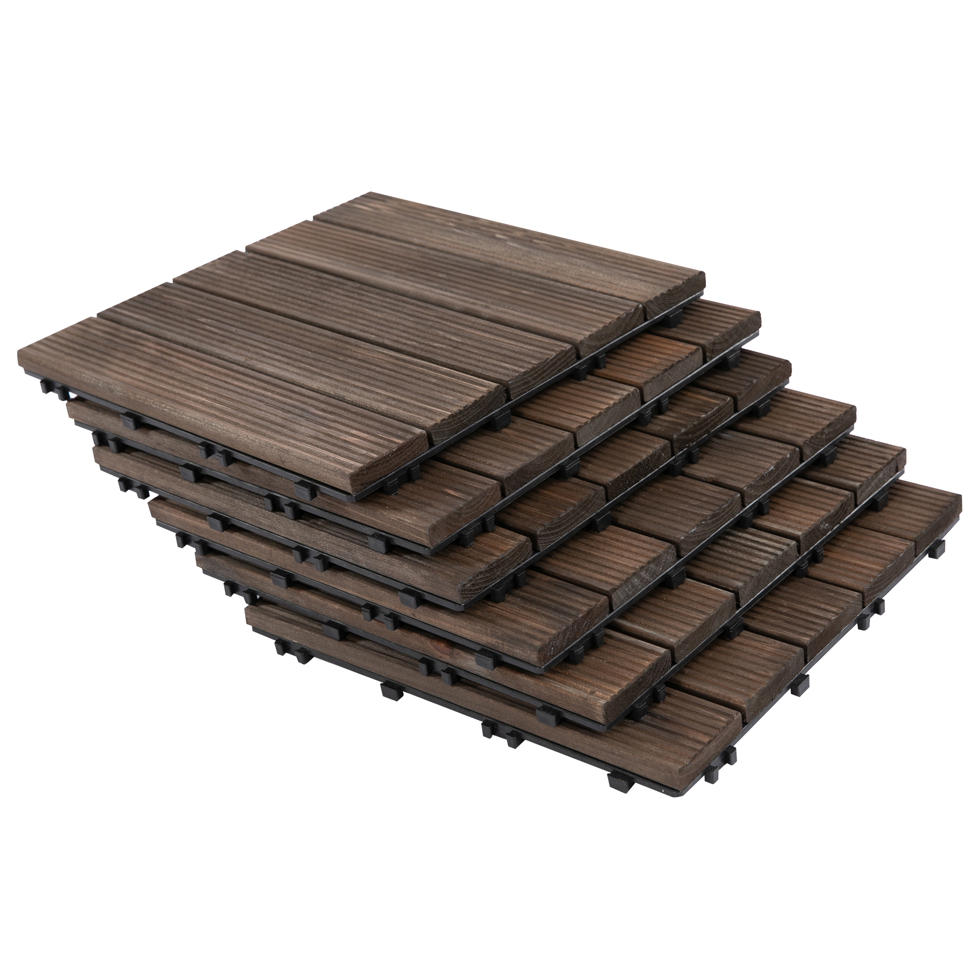 27 Pcs Interlocking Deck Tile, Brown