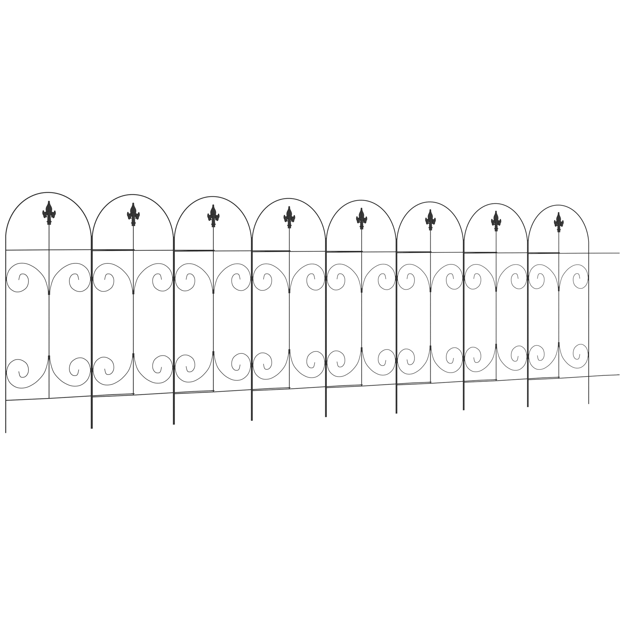 12.5' Garden Fence for Border Edging, 8 Pack, Spears