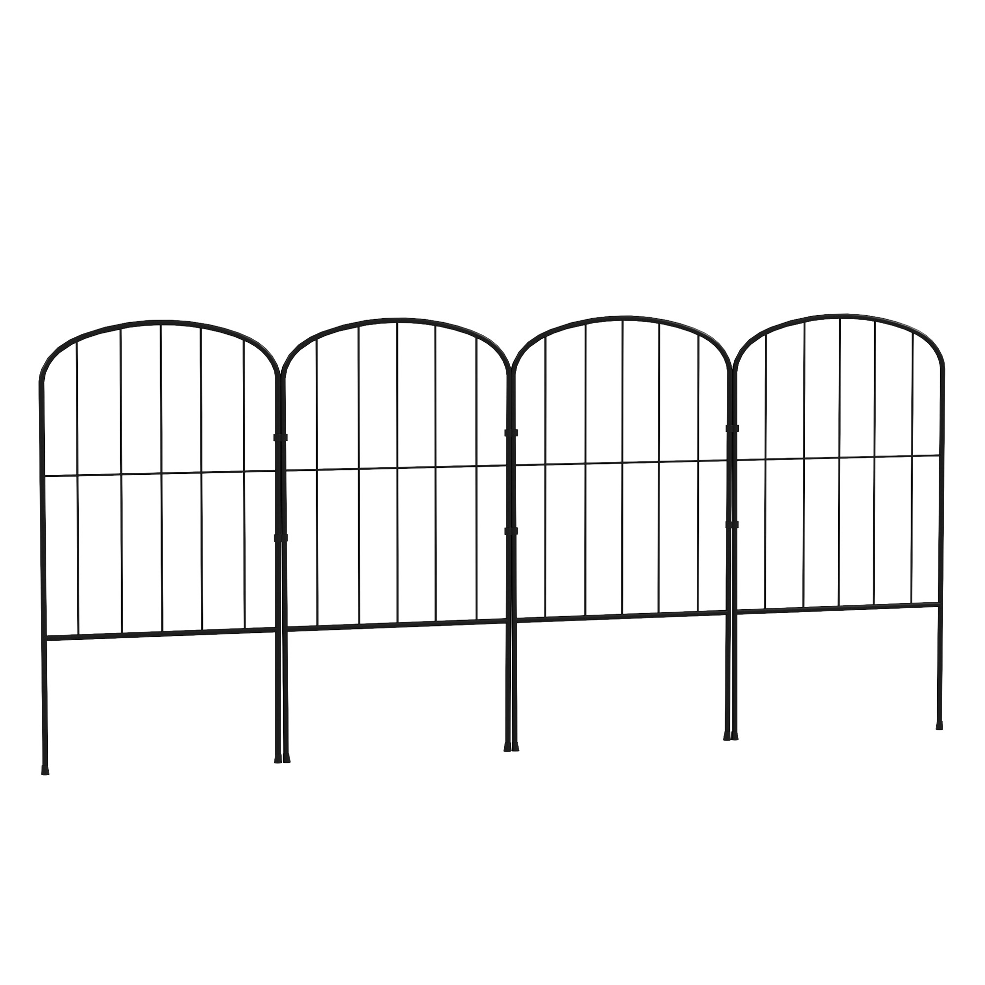 4 Panels Decorative Garden Fence Metal Wire Fencing Border