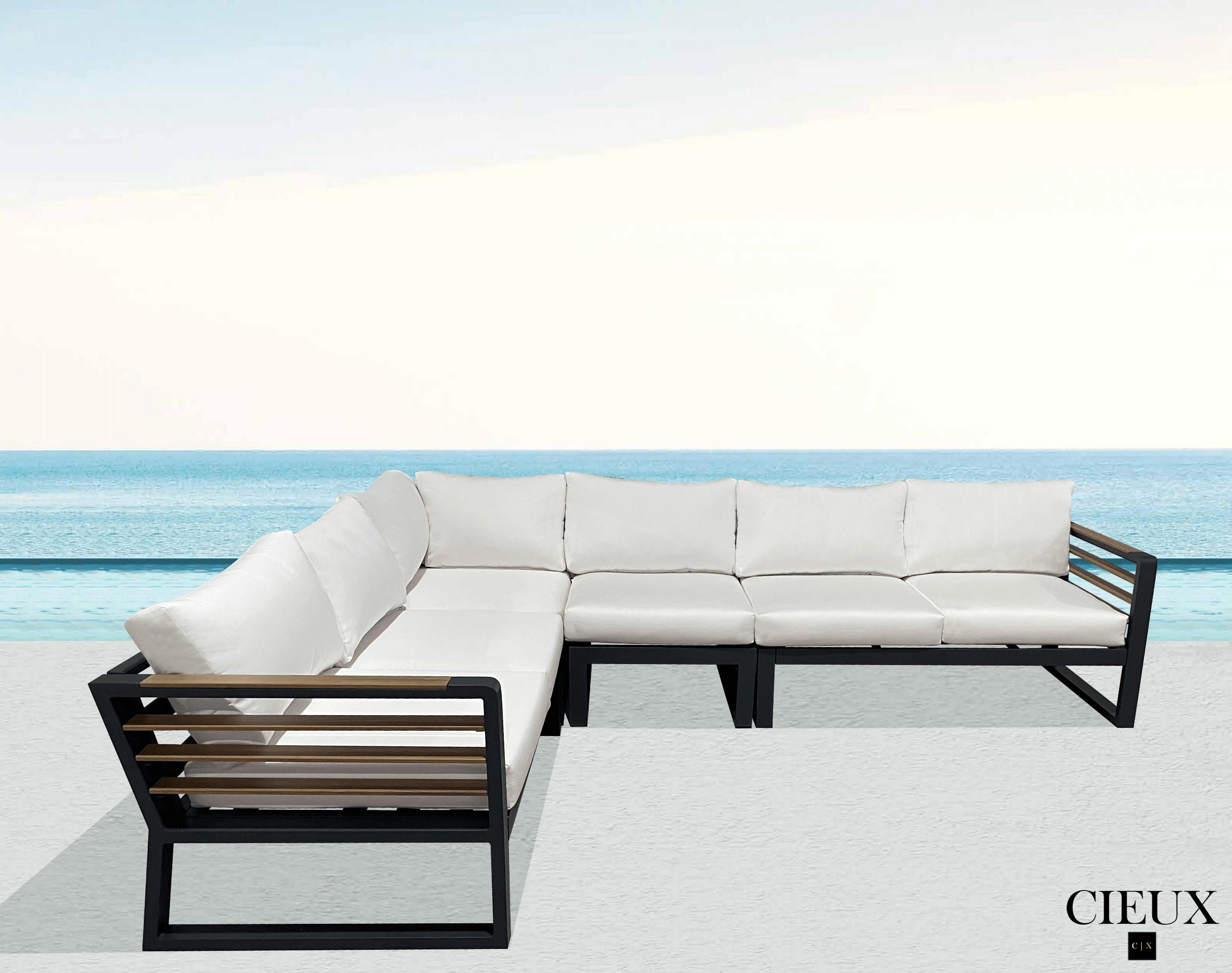 Avignon Outdoor Patio L-Shaped Sectional Sofa