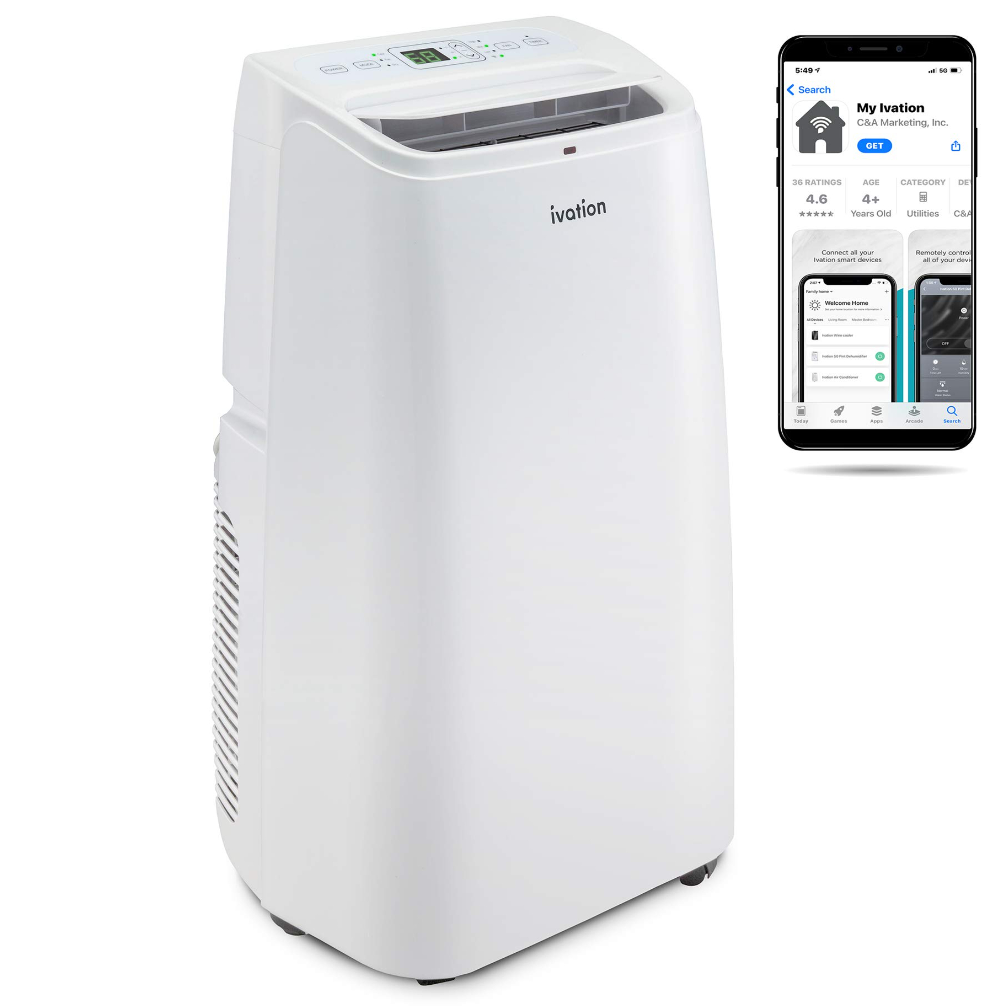 Ivation Portable Air Conditioner with Wi-Fi