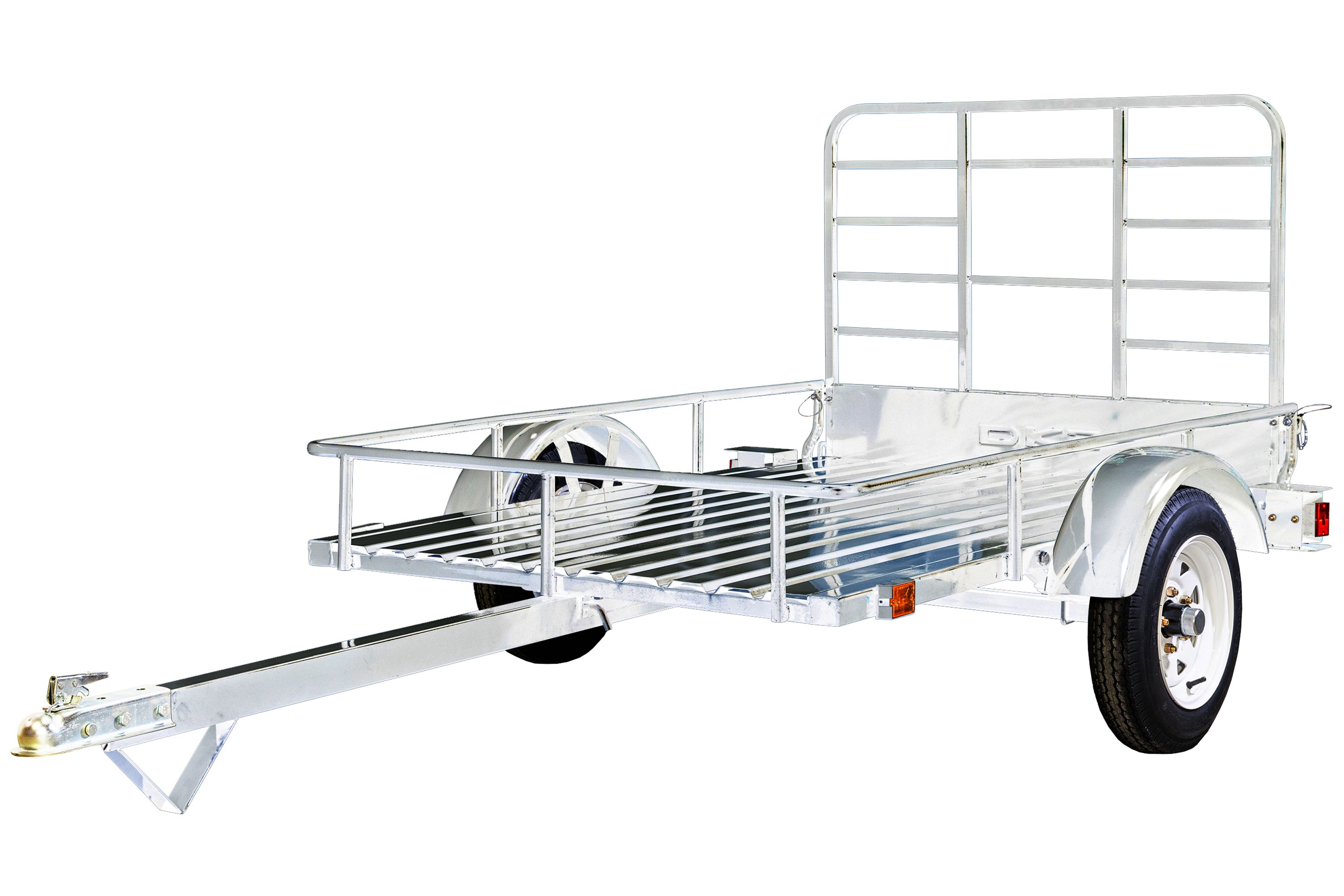 DK2 4 ft. x 6 ft. Single Axle Open Rail Galvanized Trailer