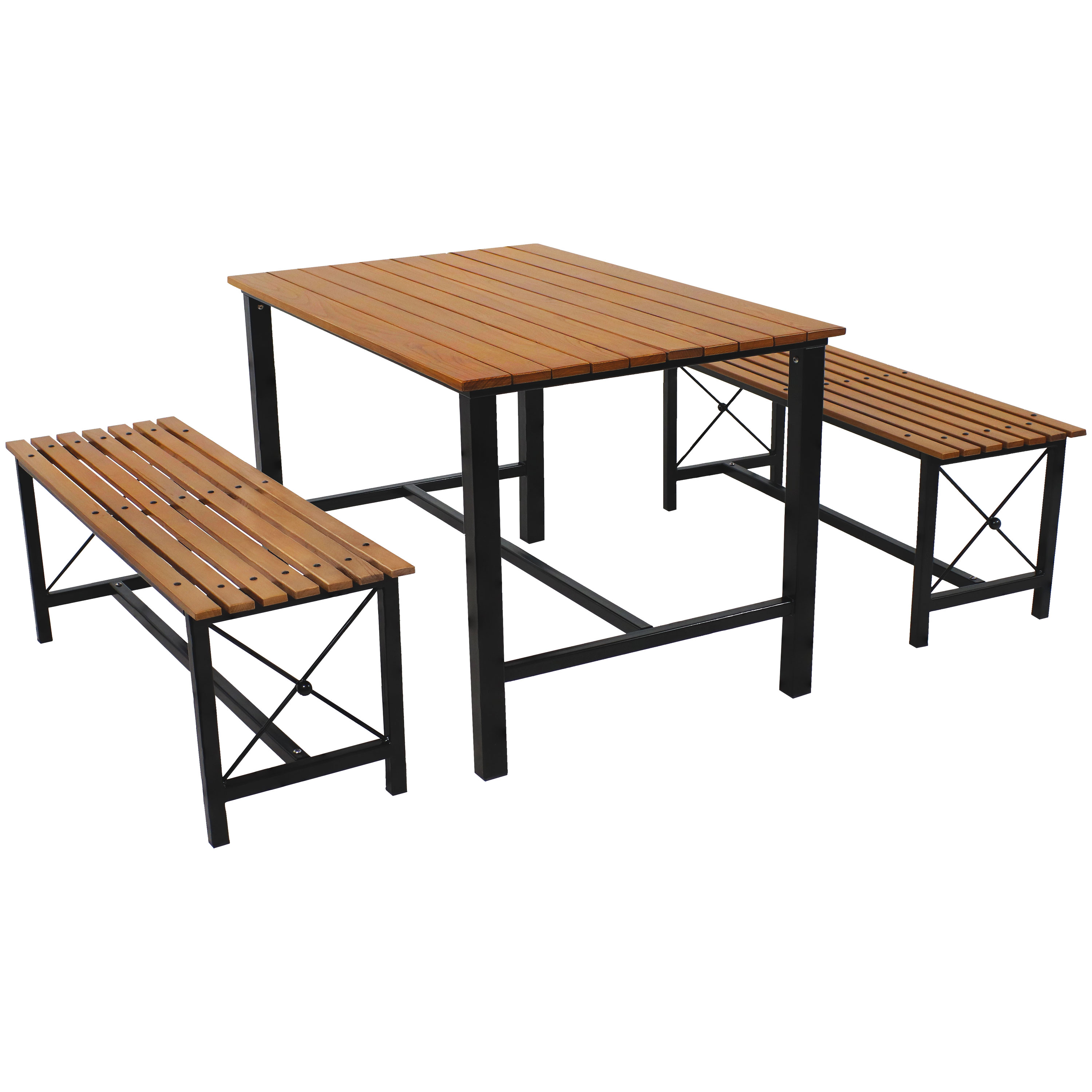 3-Piece European Chestnut Patio Dining Set