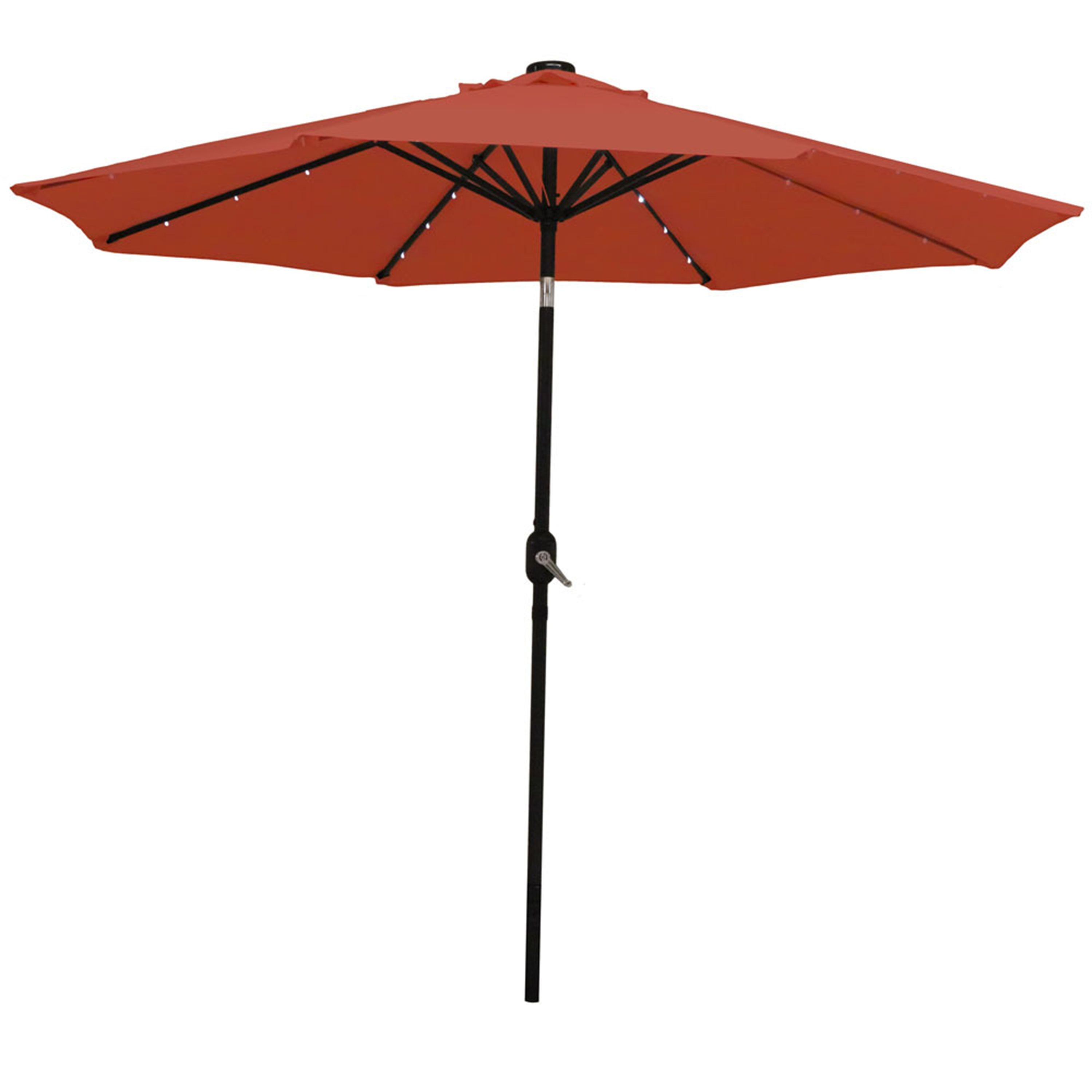 9 ft Solar Patio Umbrella with Tilt and Crank - Orange