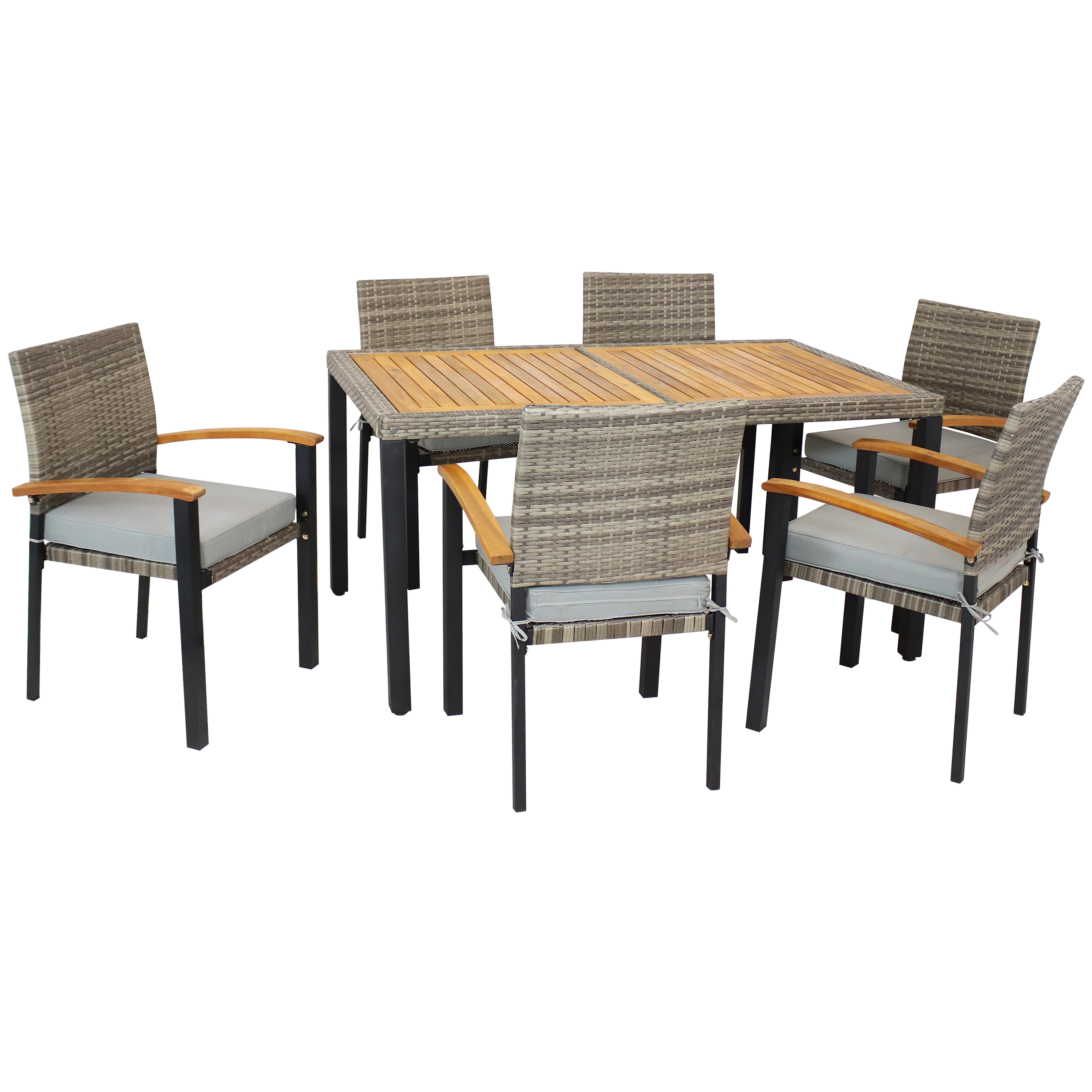 Carlow 7-Piece Patio Dining Set - Gray/Stone Gray