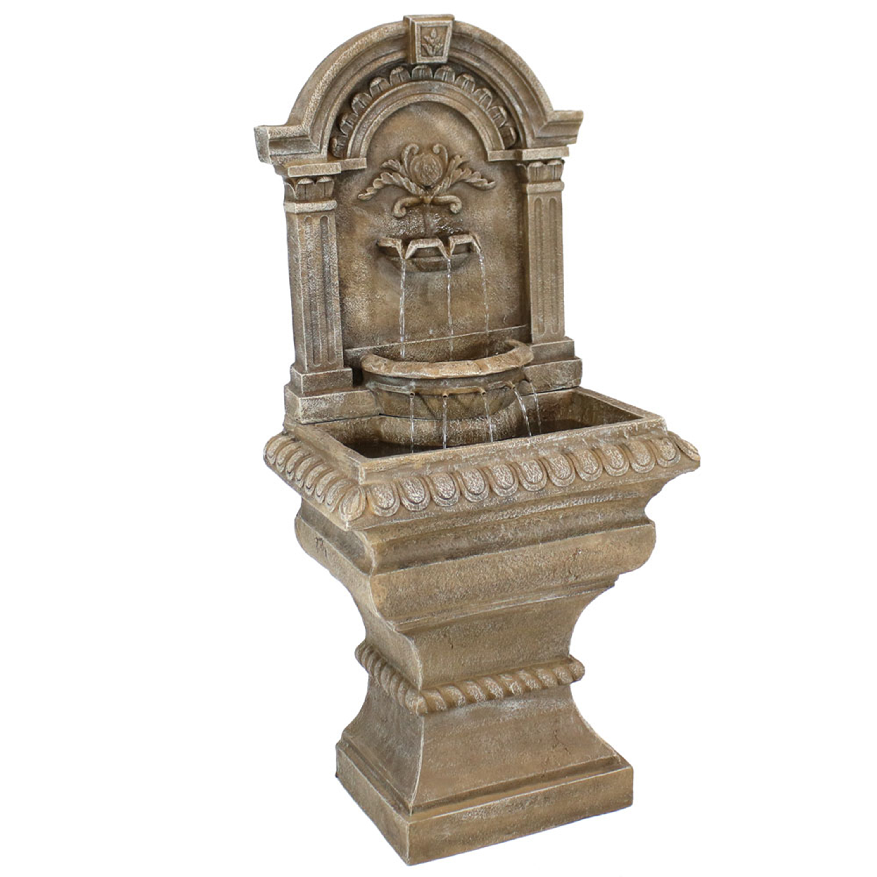 Ornate Lavello Standing Outdoor Waterfall Fountain - 51 in