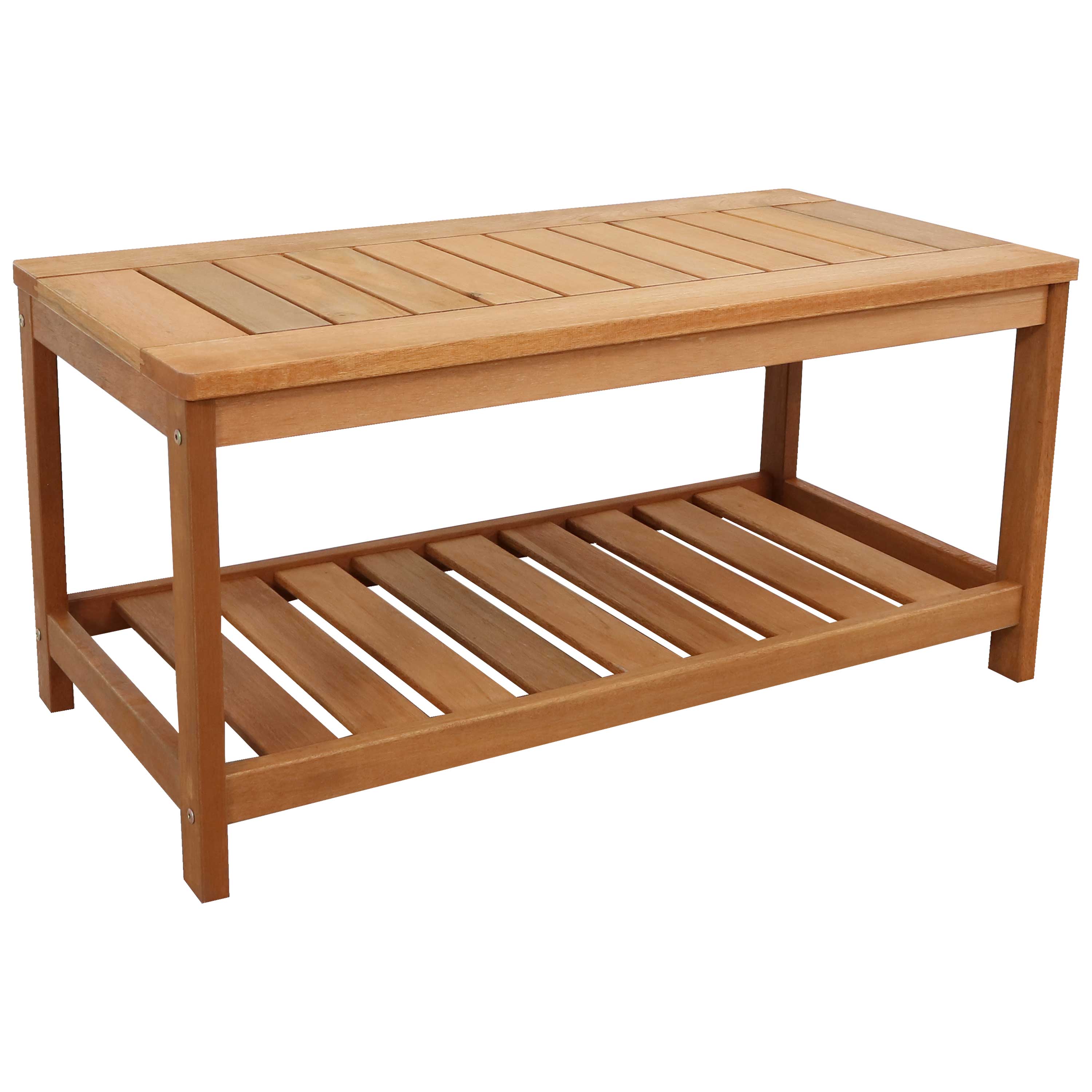 35.25 in Meranti Wood Rectangular Patio Coffee Table